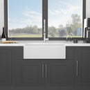 Farmhouse Sink Workstation 33" Ceramic Double Bowl Kitchen Sink With Ledges - White