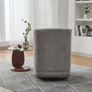 Wide Modern Chenille Cushioned Armless Metal Base 360° Swivel Chair With Pillow