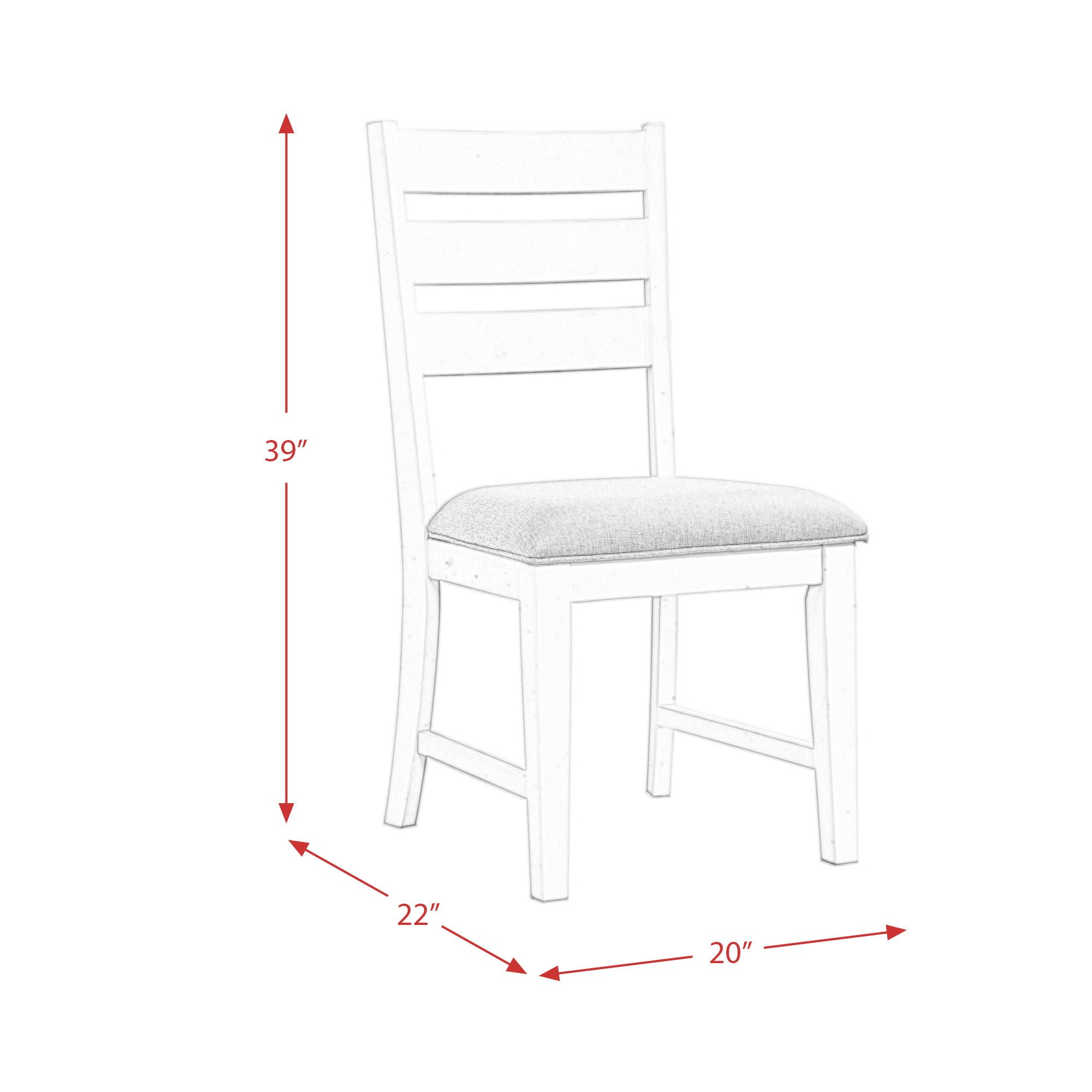 Park Creek - Ladder Back Side Chair (Set of 2) - Cottage White Finish
