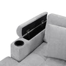 U Shaped Sectional Sofa, Corner Living Room Couch With Built In Cup Holders, Storage, USB Ports