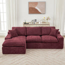 Cloud Sectional Sofa With Double Layer Cushion And Side Pockets, Free-Combined