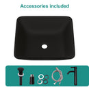 Artistic Vessel Sink With Faucet And Pop Up Drain - Matte Black