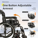 Premium Lightweight Foldable Transport Wheelchair For Adults