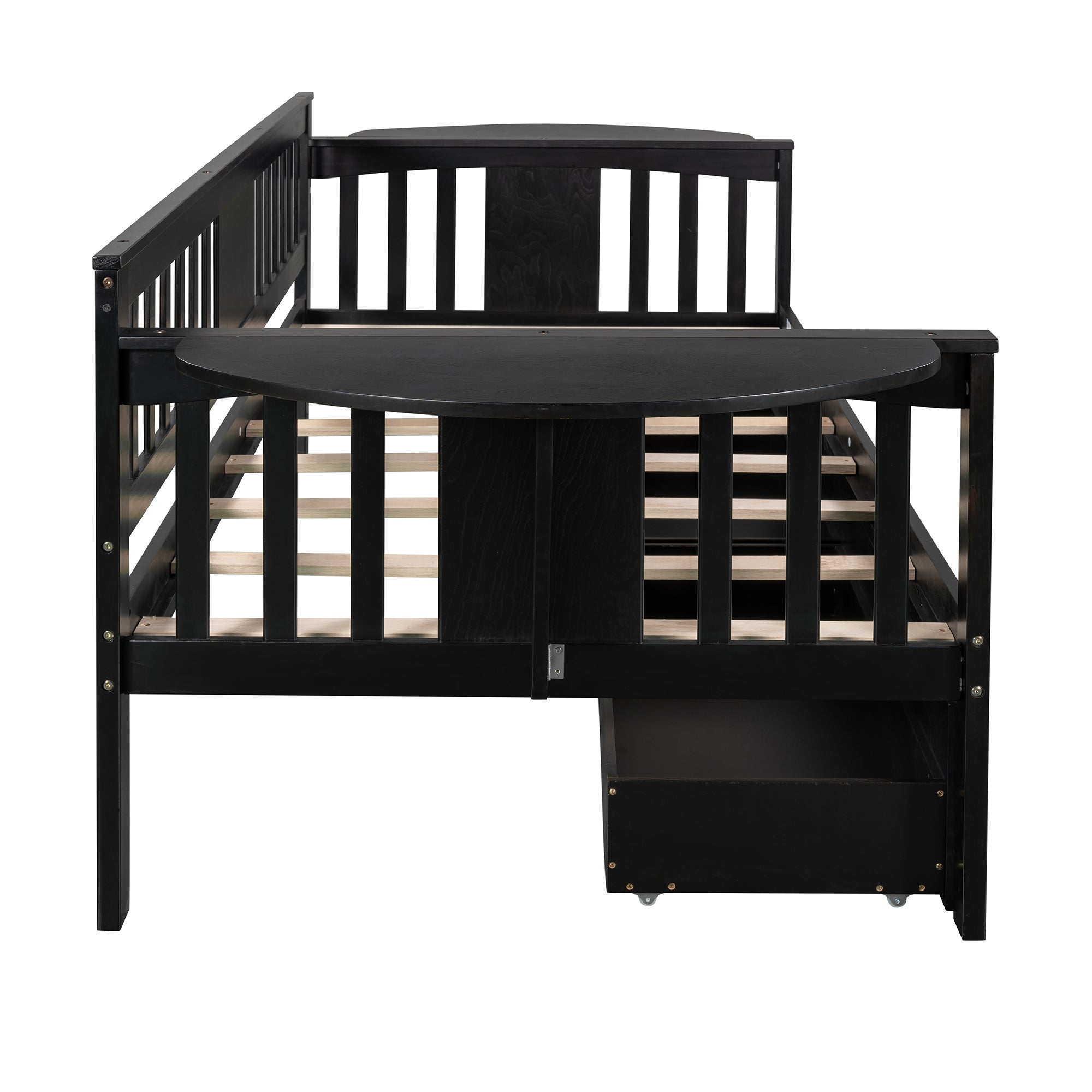 Twin size Daybed with Two Drawers, Wood Slat Support, Espresso - Atlantic Fine Furniture Melbourne FL