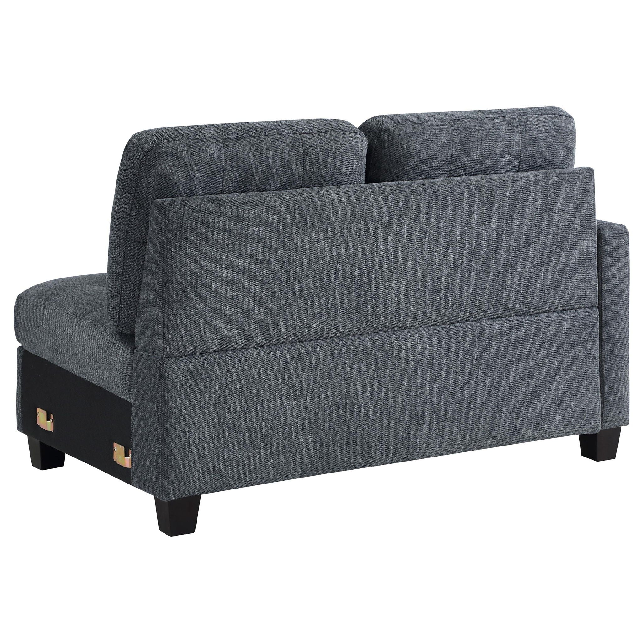 Georgina Upholstered RAF Loveseat Steel Grey