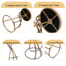 Round Print Bar Stools Upholstered Chairs For Kitchen (Set of 2)