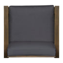 Enchanting Outdoor Club Chair With Slat Panel Design And Water Resistant Cushion - Dark Gray