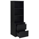 Multifunctional Bookcase With Three Open Shelves, 2 Drawers, Dual USB Charging Outlet