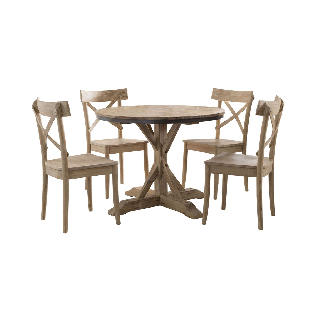 Callista Round Standard Height 5 Piece Dining Set (Table And Four Chairs) in Beach by Elements International