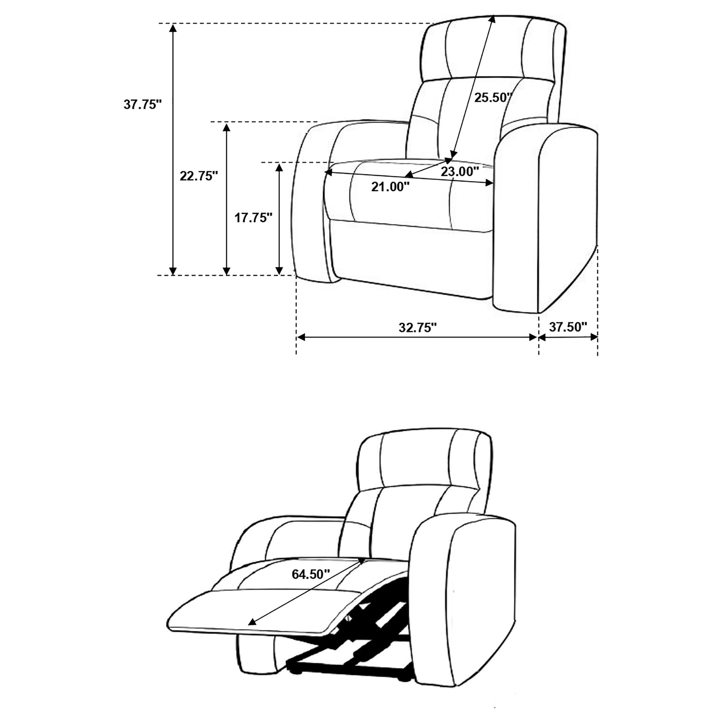 Cyrus 3-piece Upholstered Home Theater Seating — view 10