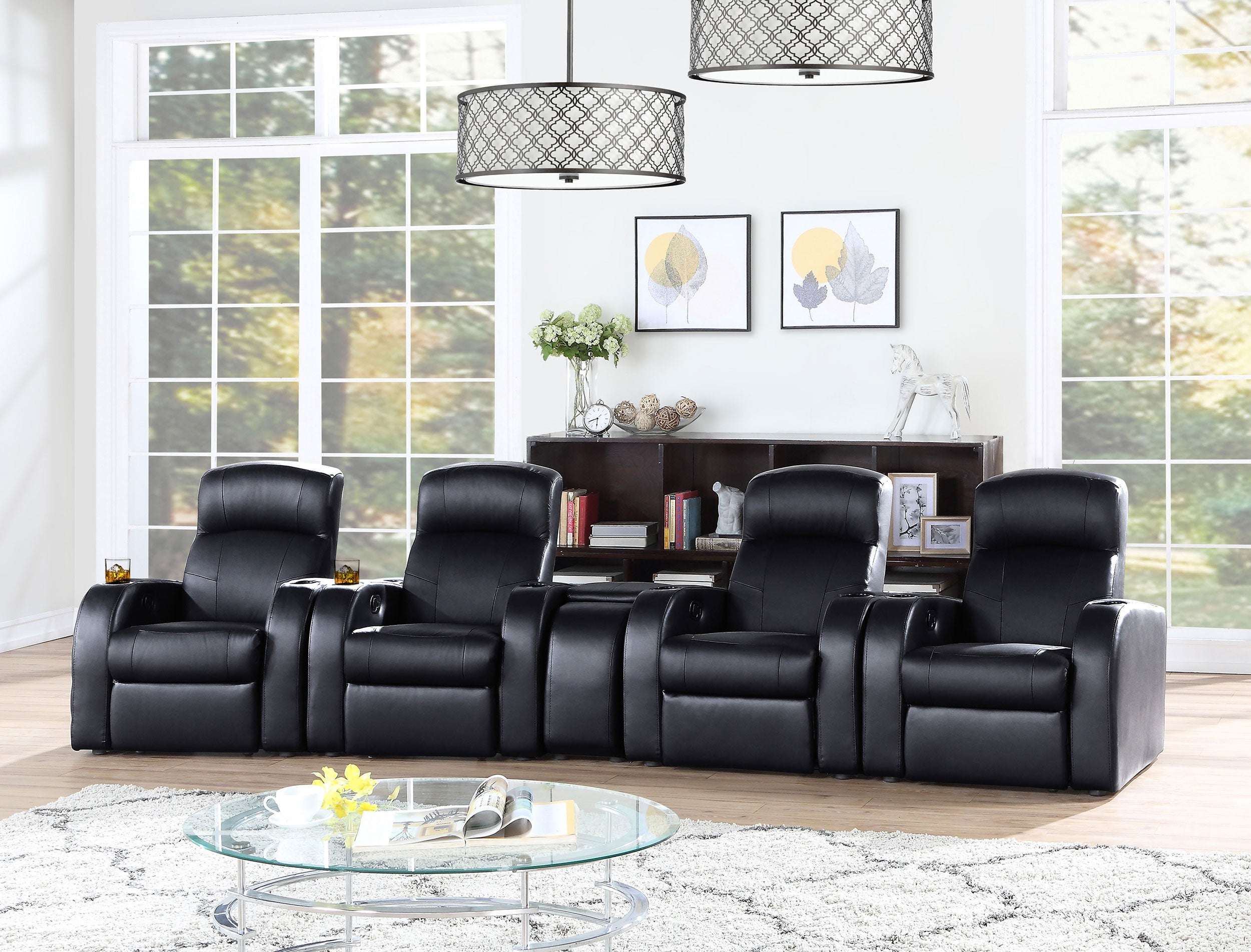 Cyrus 5-piece Upholstered Home Theater Seating — view 2