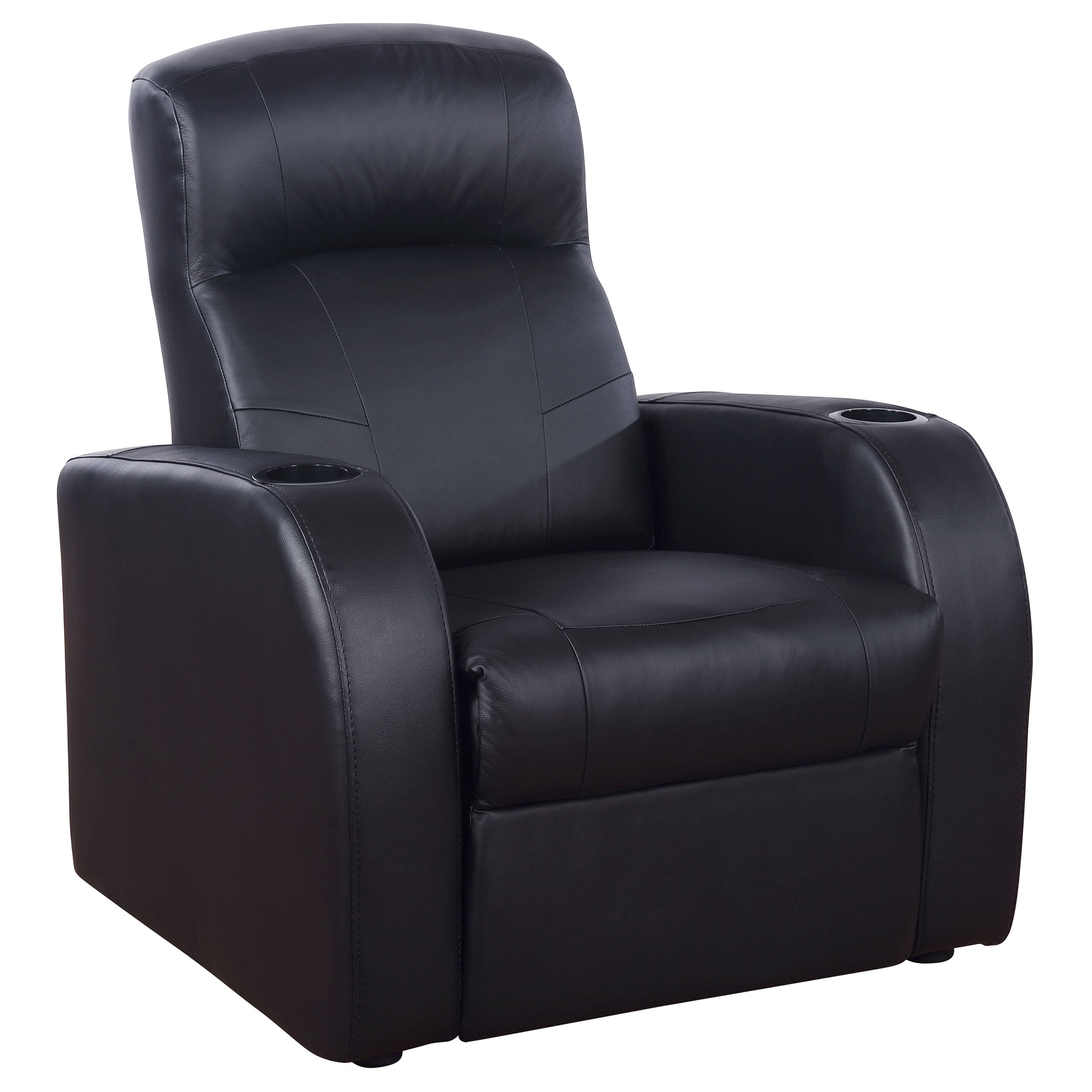 Cyrus Upholstered Track Arm Recliner Black — view 1