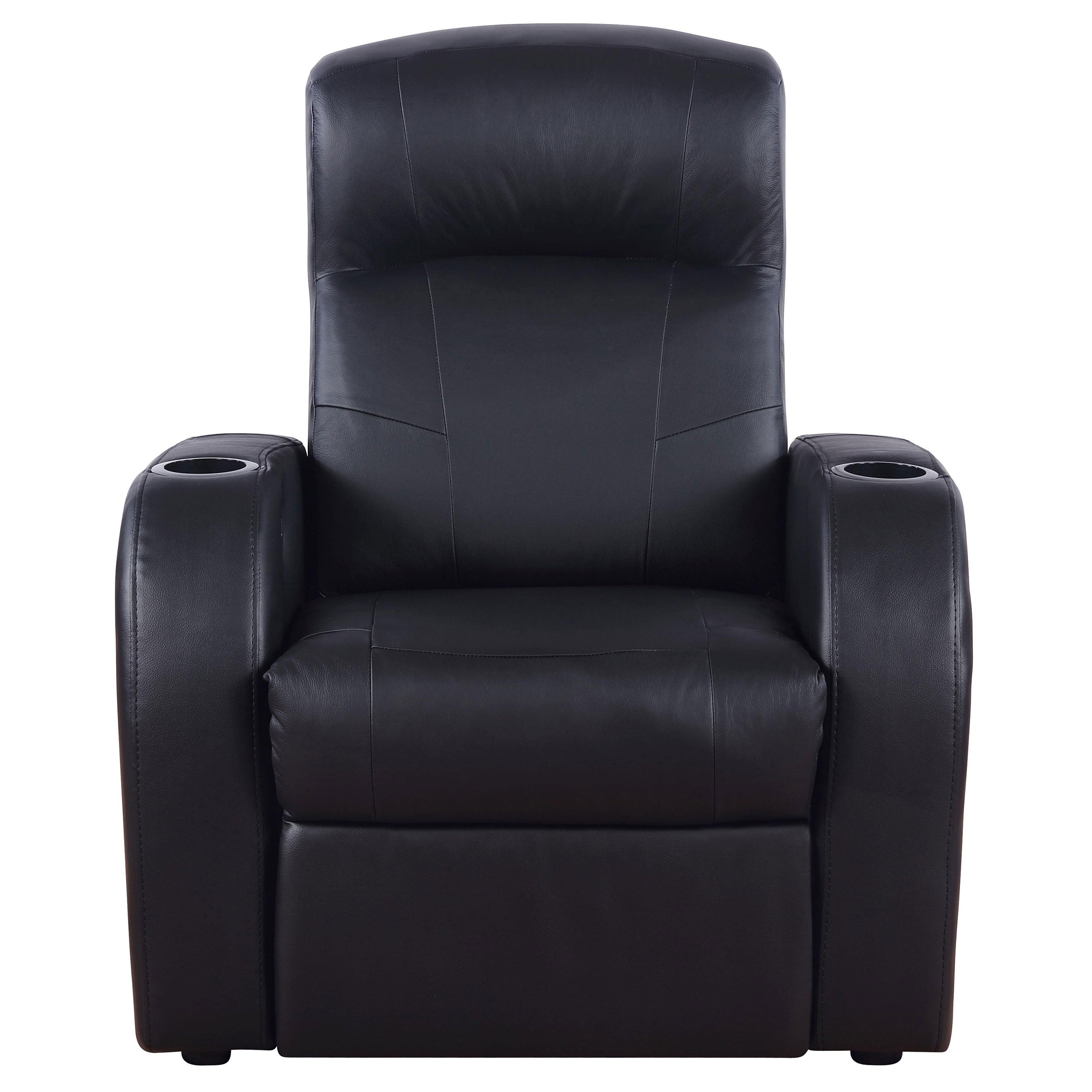 Cyrus Upholstered Track Arm Recliner Black — view 4
