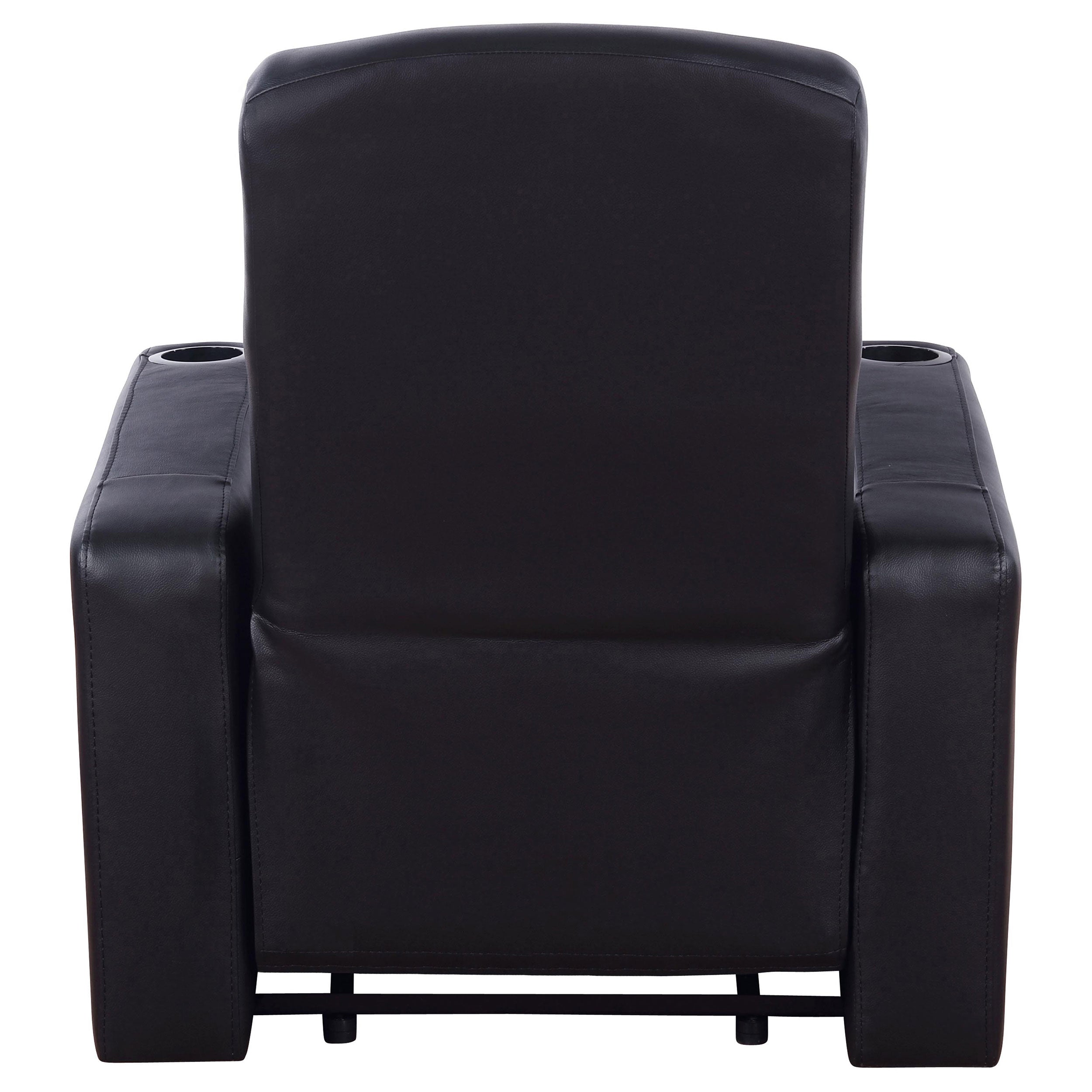Cyrus Upholstered Track Arm Recliner Black — view 6