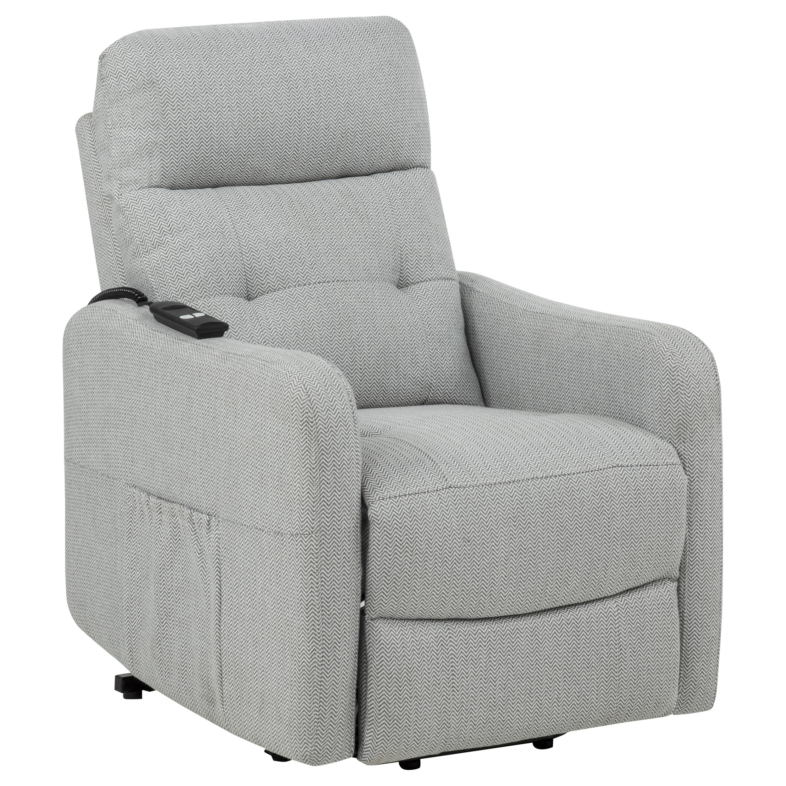 Dayes Upholstered Power Lift Recliner Chair Light Grey — view 1