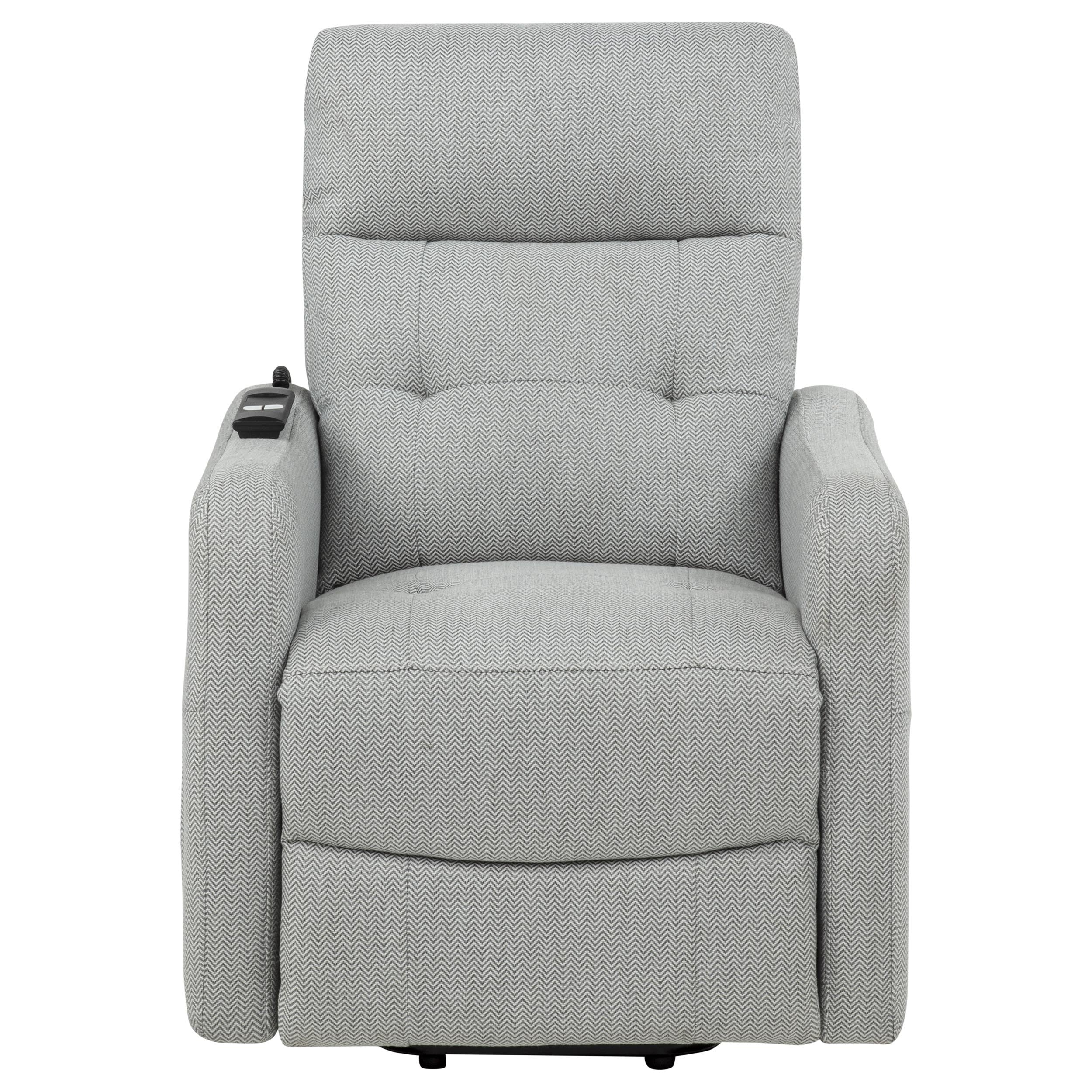 Dayes Upholstered Power Lift Recliner Chair Light Grey — view 8