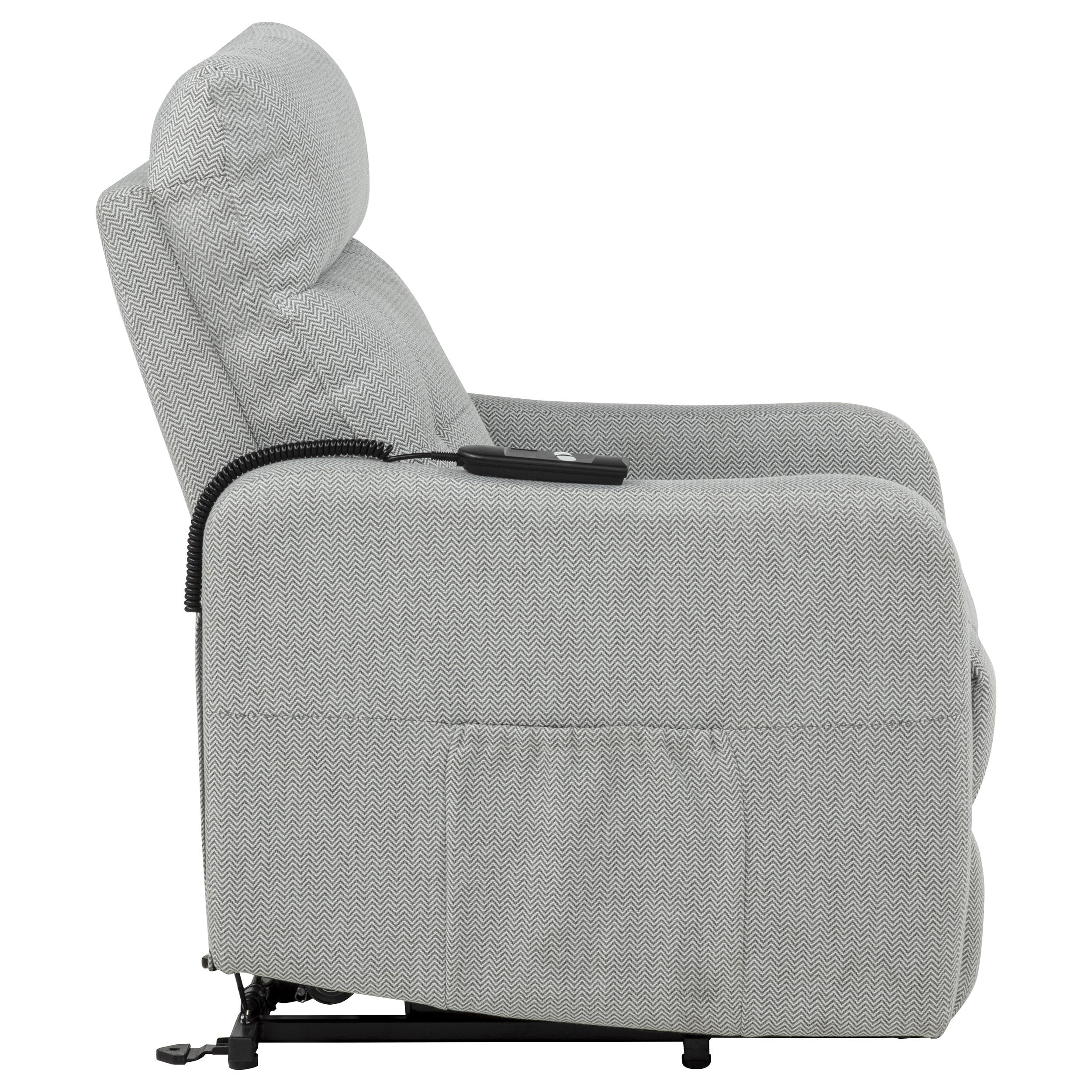 Dayes Upholstered Power Lift Recliner Chair Light Grey — view 11