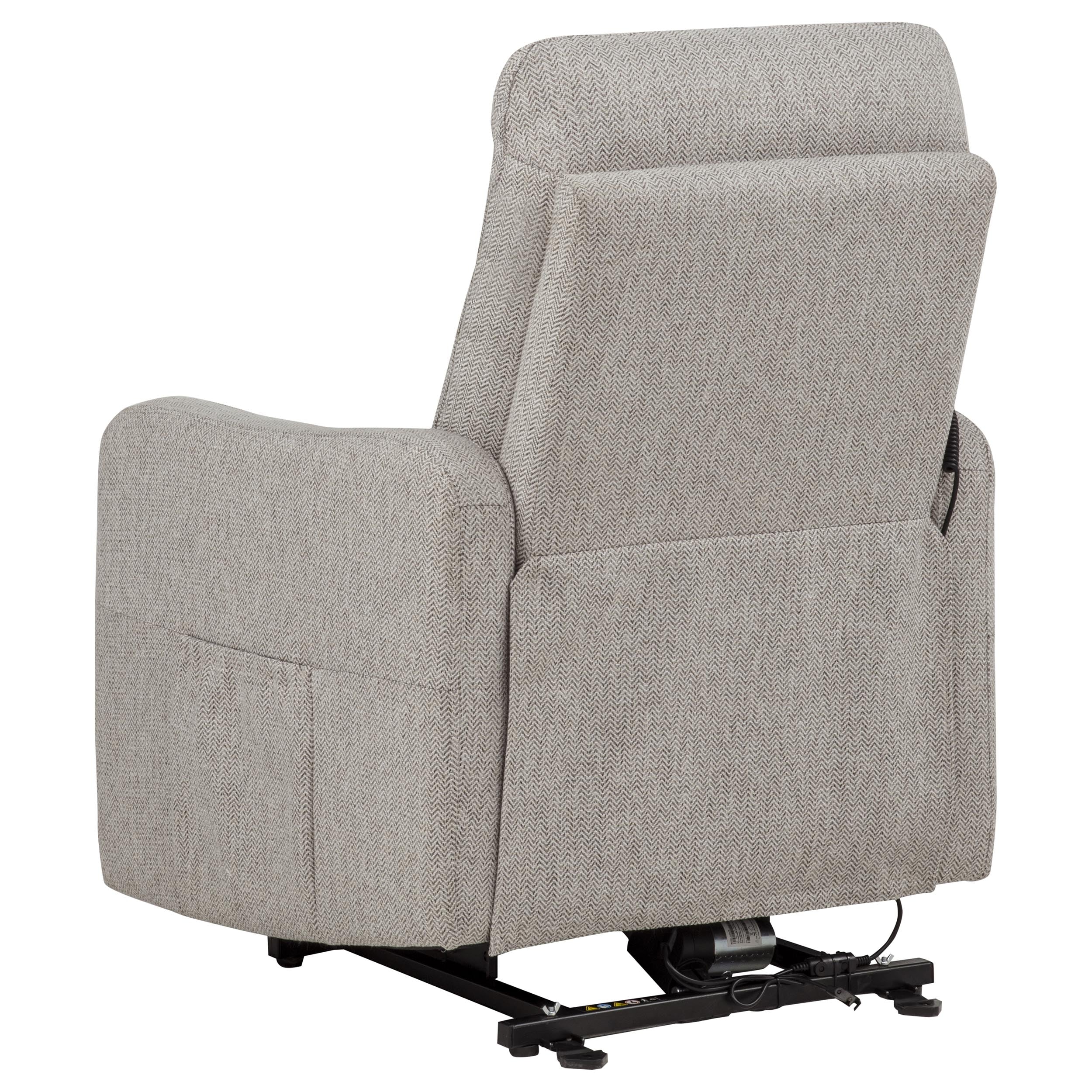 Dayes Upholstered Power Lift Recliner Chair Taupe — view 10