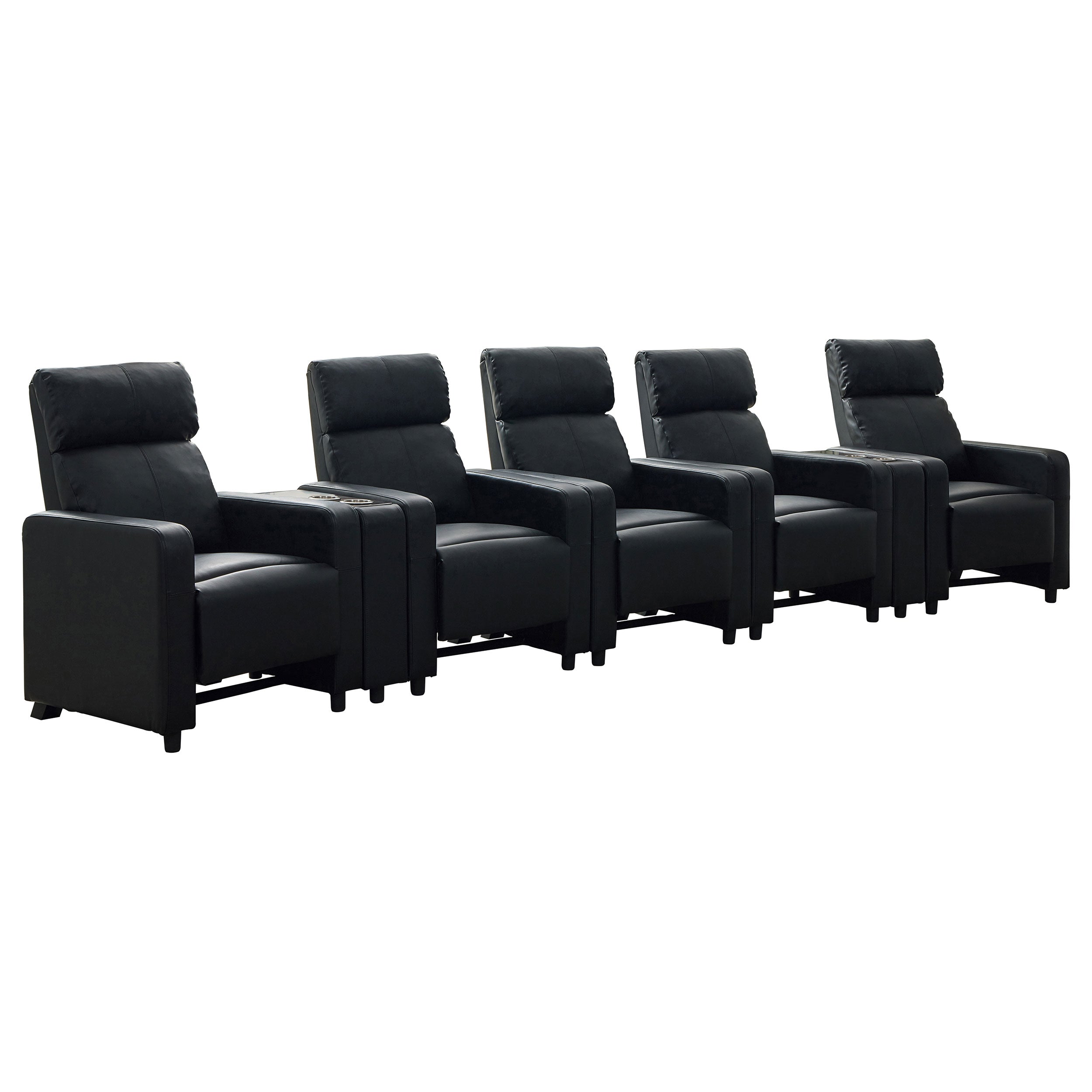 Toohey Upholstered Tufted Recliner Living Room Set Black — view 1