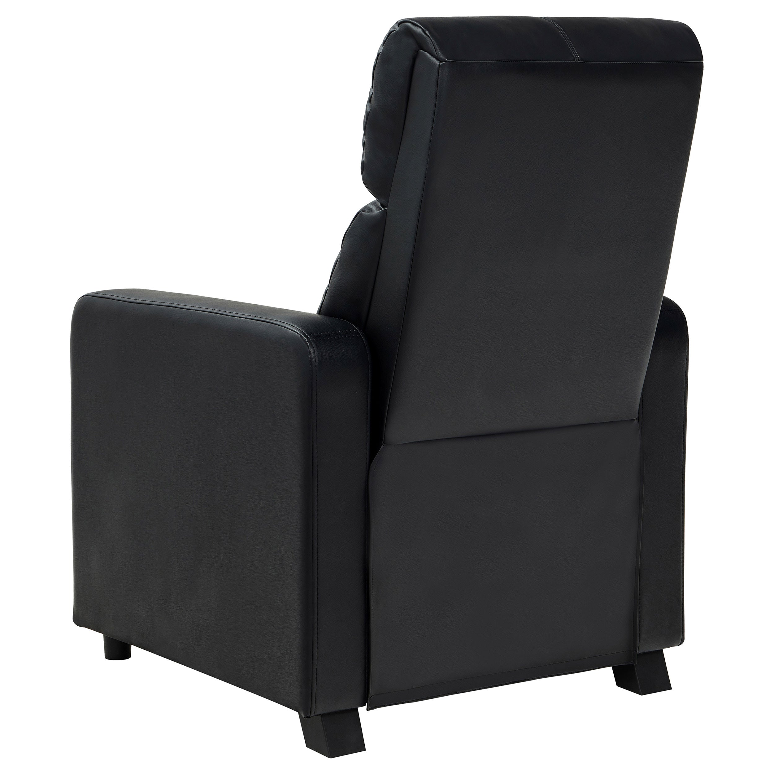 Toohey Upholstered Tufted Recliner Living Room Set Black — view 9