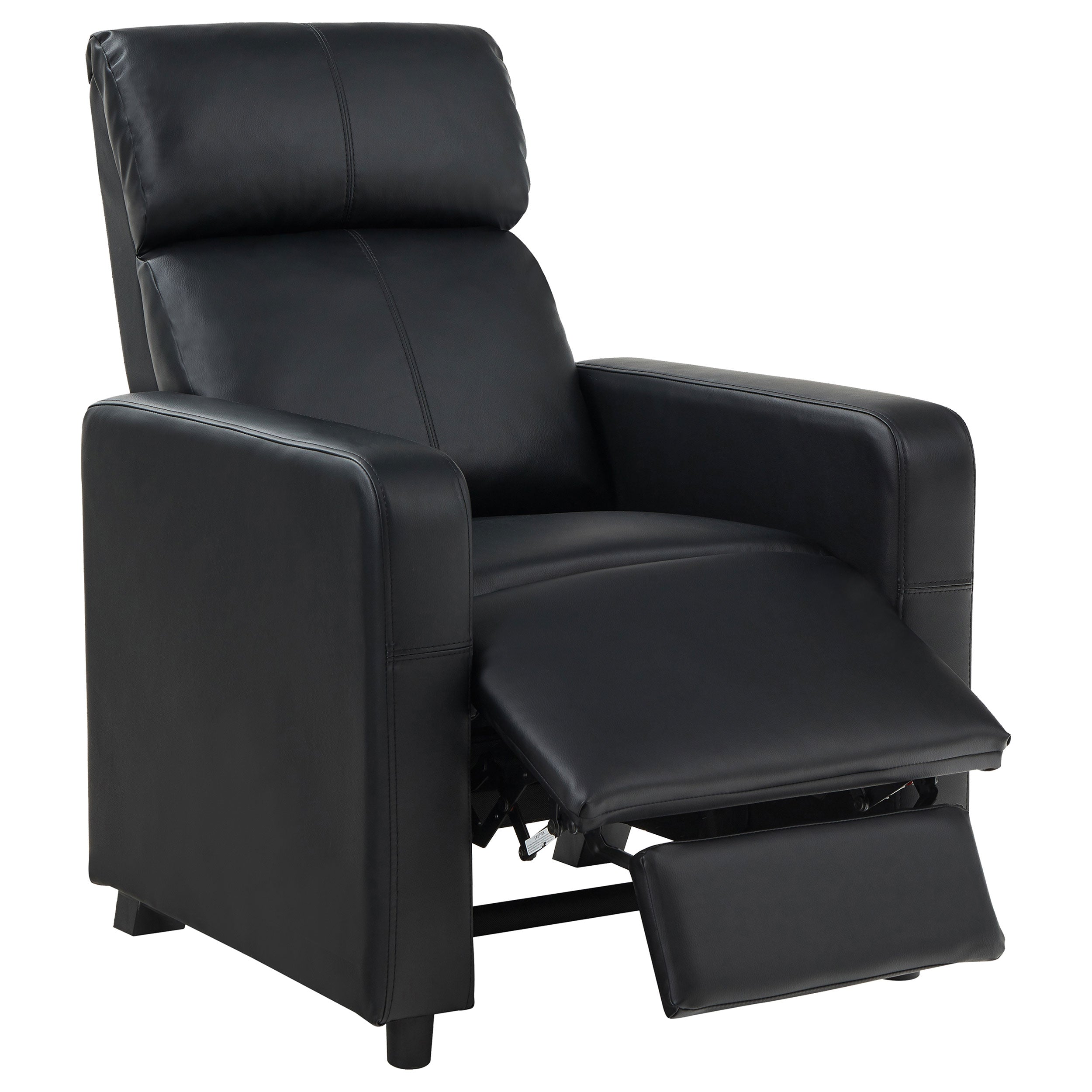 Toohey Upholstered Home Theater Push Back Recliner Black — view 4