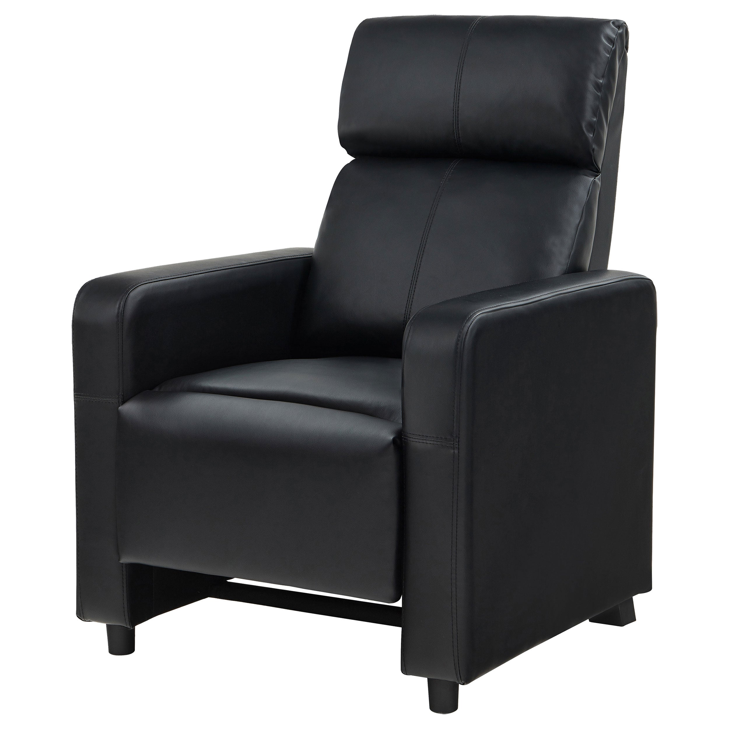 Toohey Upholstered Home Theater Push Back Recliner Black — view 7