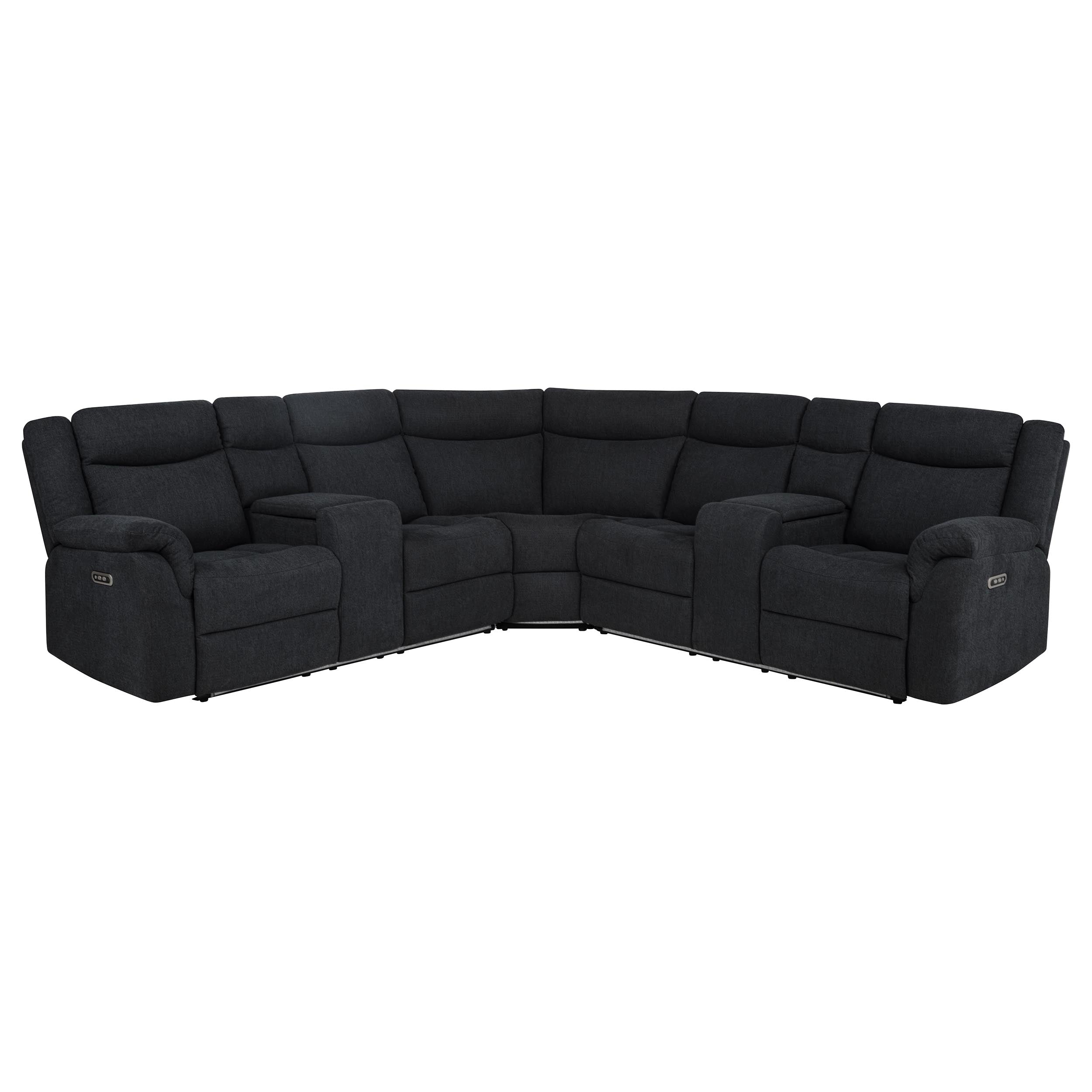 Hagen Upholstered Power Reclining Sectional Sofa Steel Grey — view 1