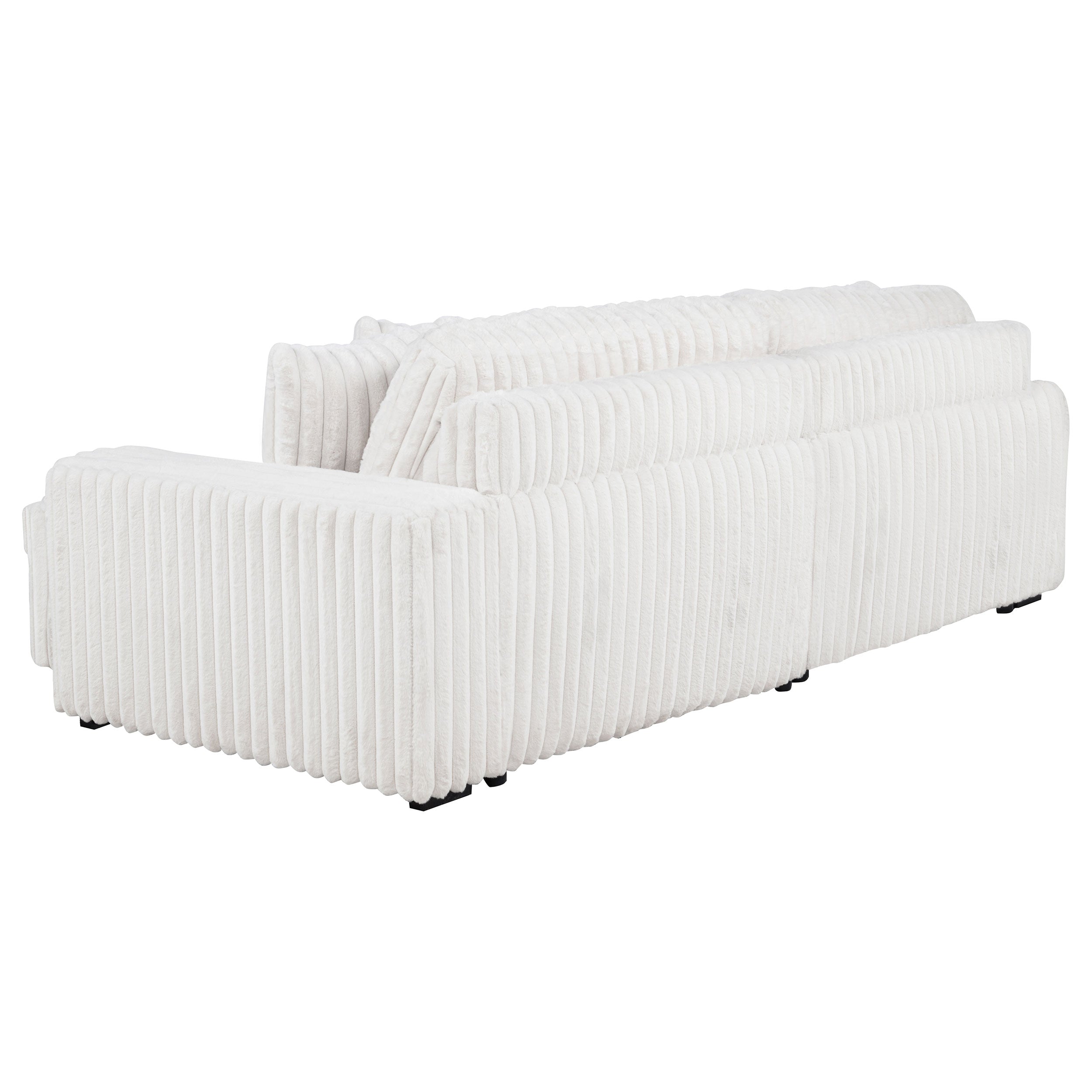 Jacana Corduroy Upholstered Dual Power Chaise Sofa Ivory — view 10