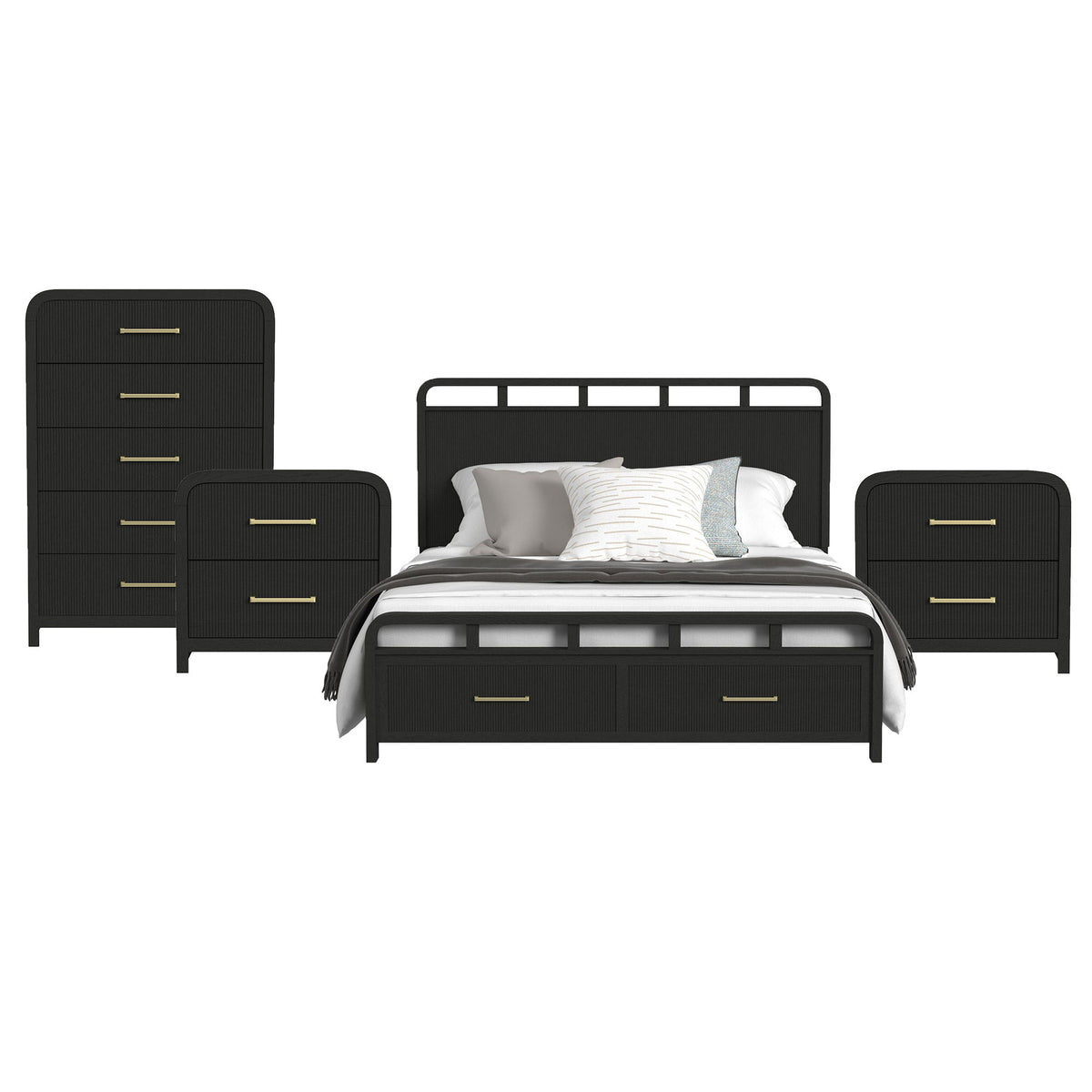 Ridgemont Storage Bedroom Set in Black by Elements International, view 15