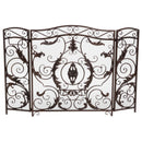 Mariella - Traditional Floral Iron Fireplace Screen With Ornate Design