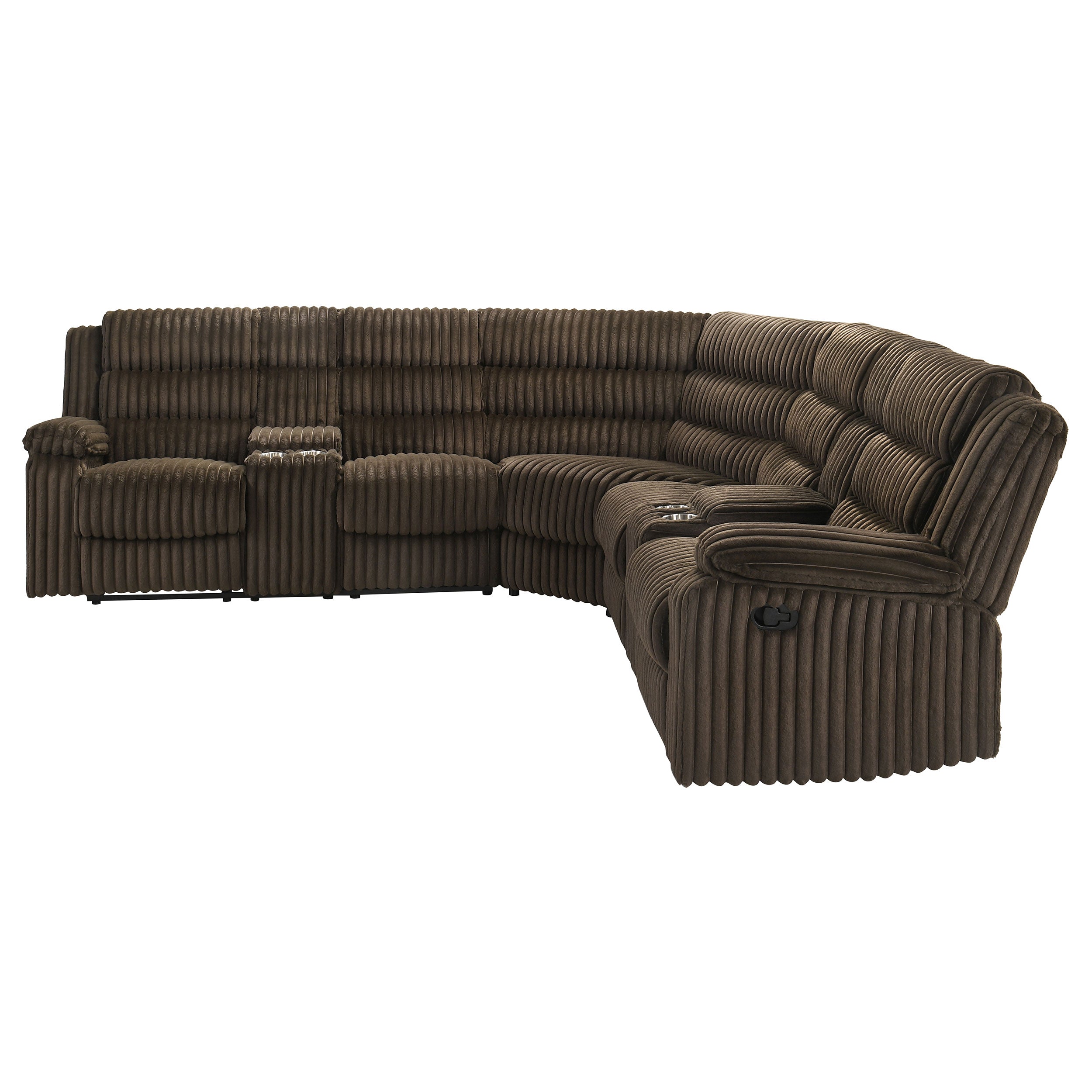 Atkinson Upholstered Reclining Sectional Sofa Chocolate — view 6