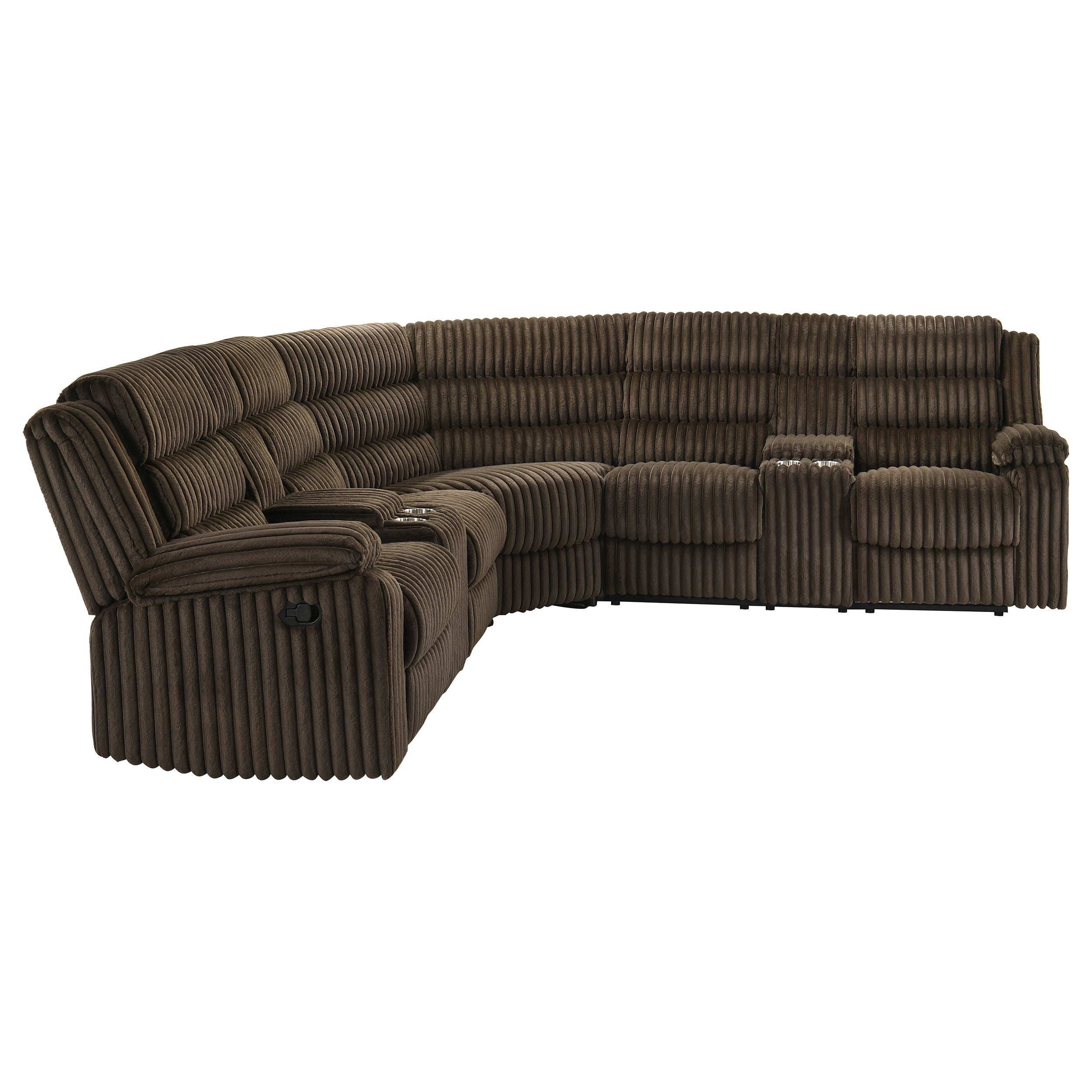 Atkinson Upholstered Reclining Sectional Sofa Chocolate — view 8