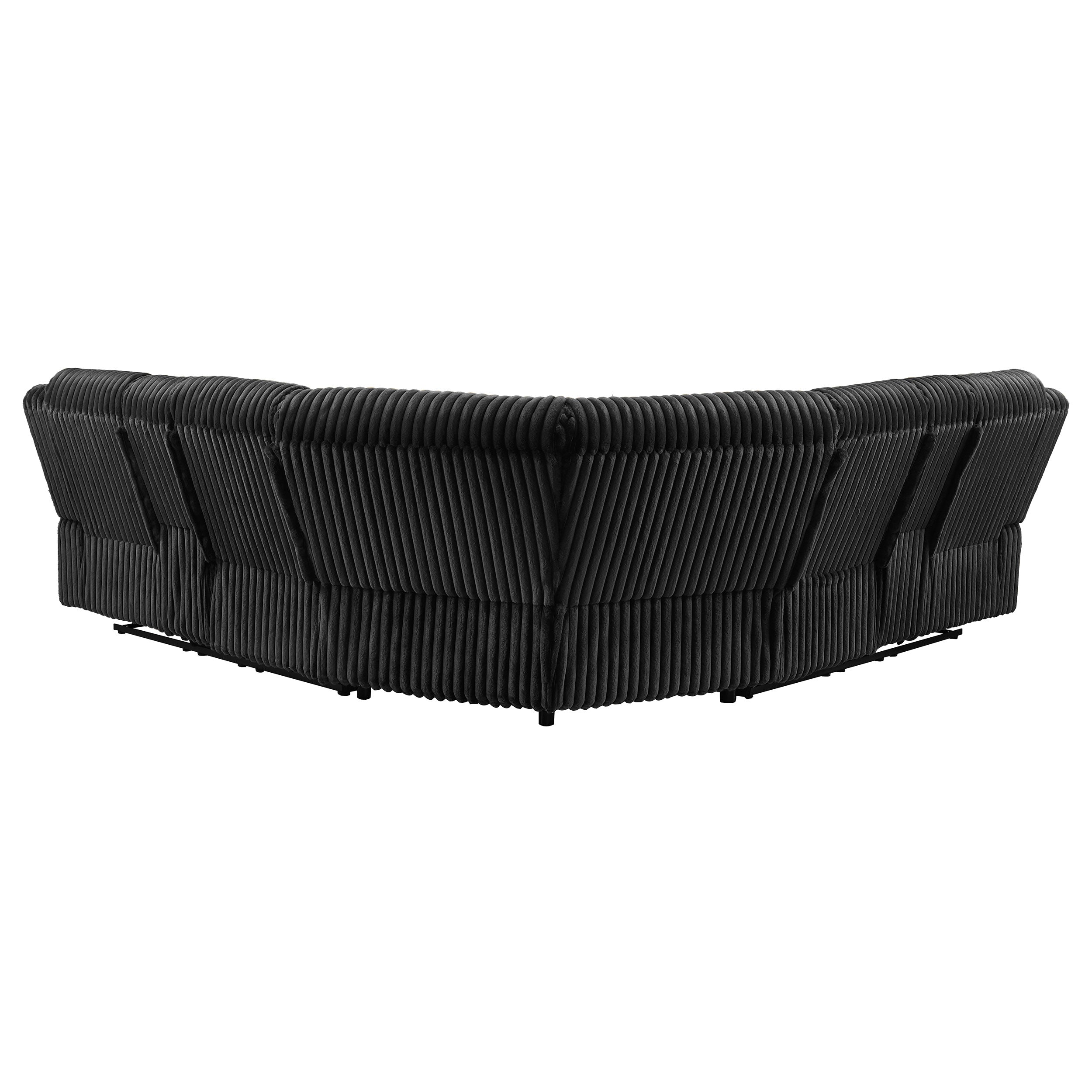 Atkinson Upholstered Reclining Sectional Sofa Black — view 7