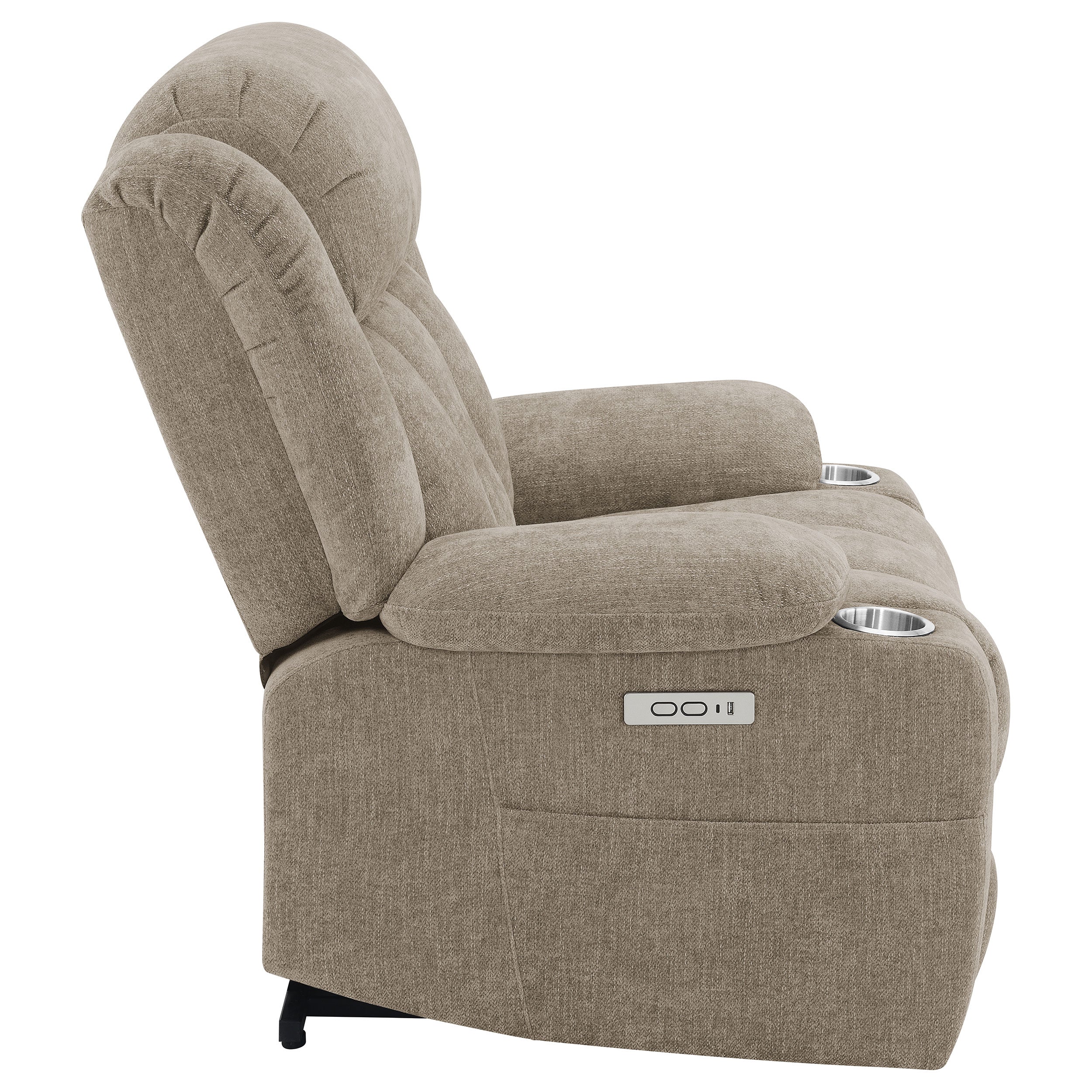 Houston Upholstered Power Lift Recliner Chair Camel — view 12