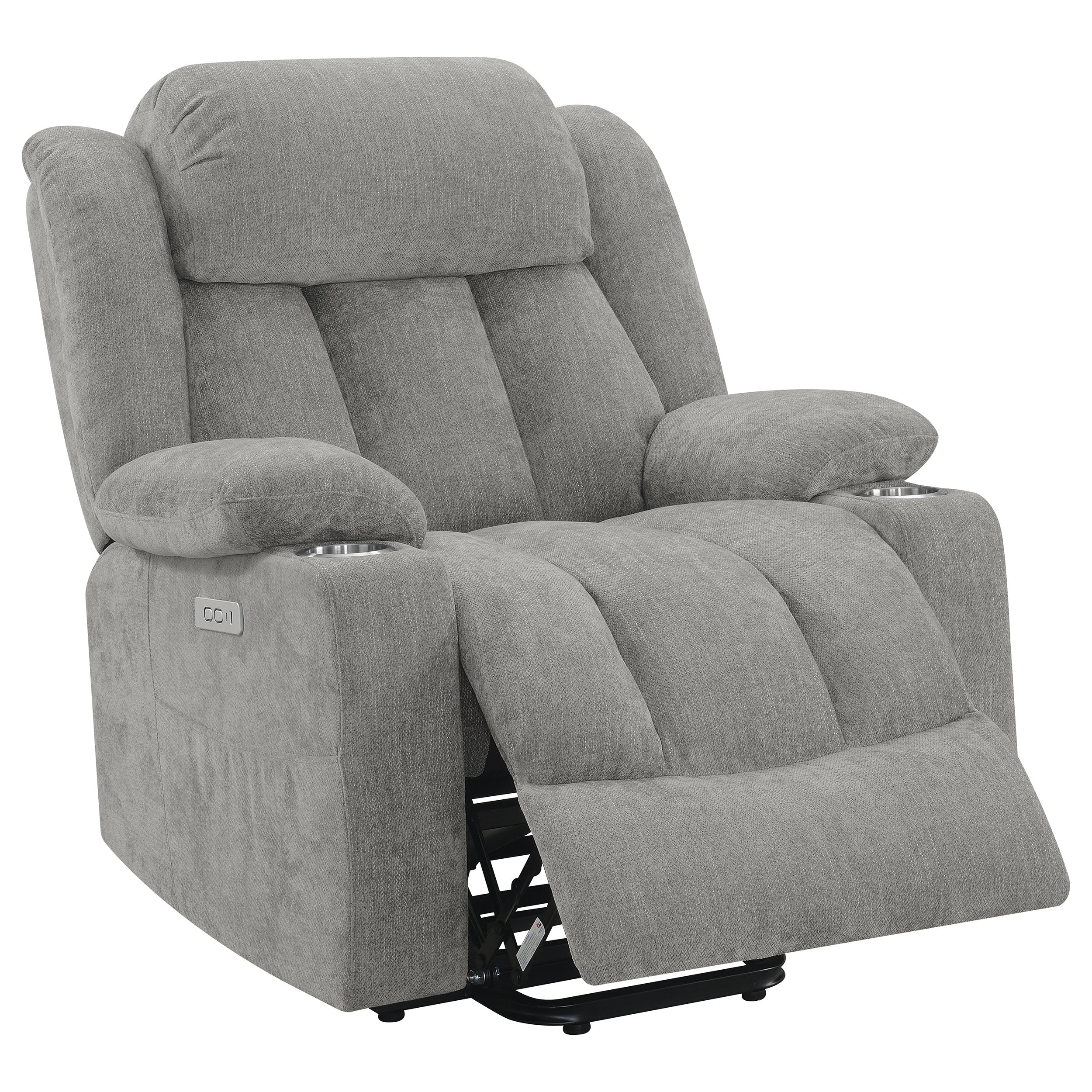 Houston Upholstered Power Lift Recliner Grey — view 5
