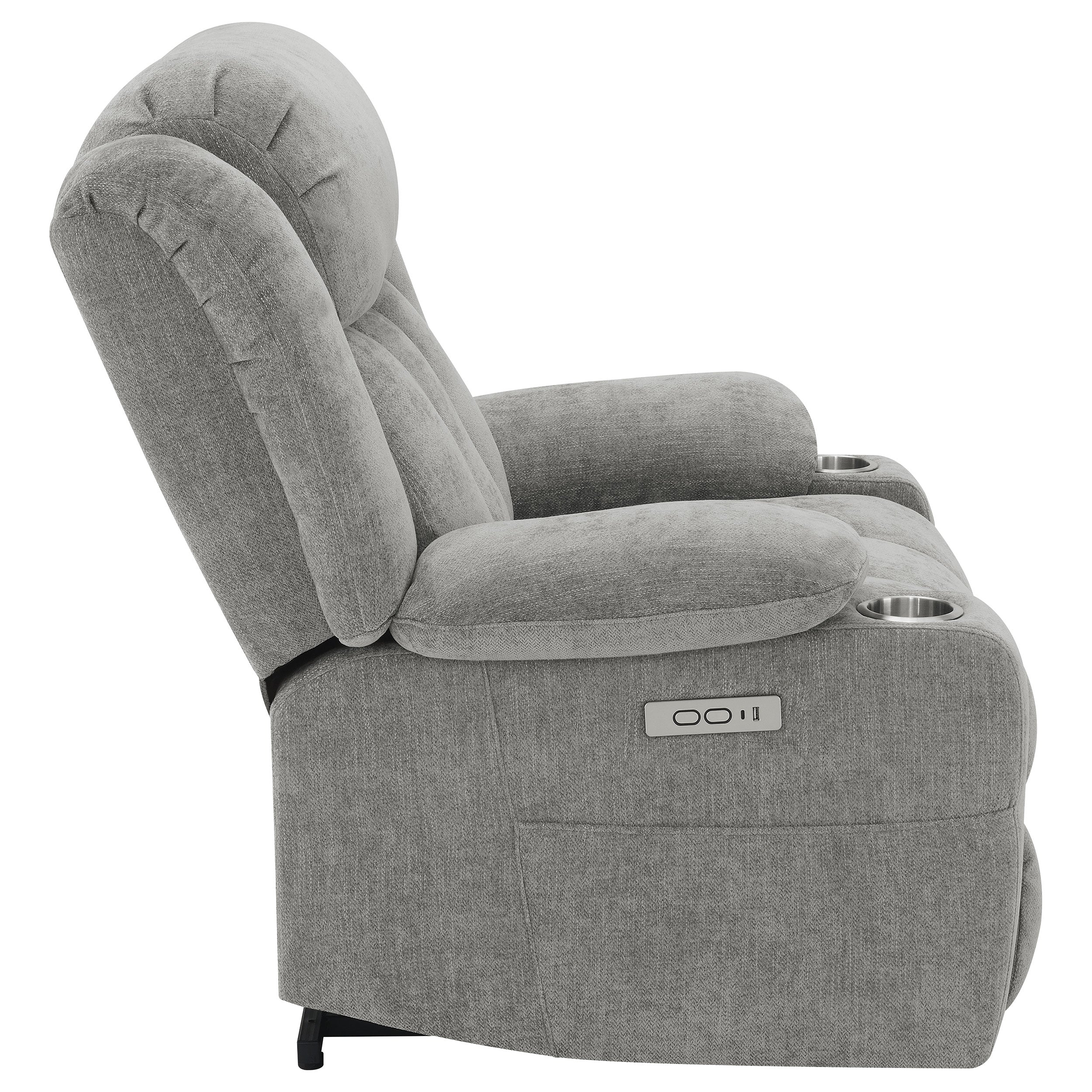 Houston Upholstered Power Lift Recliner Grey — view 12