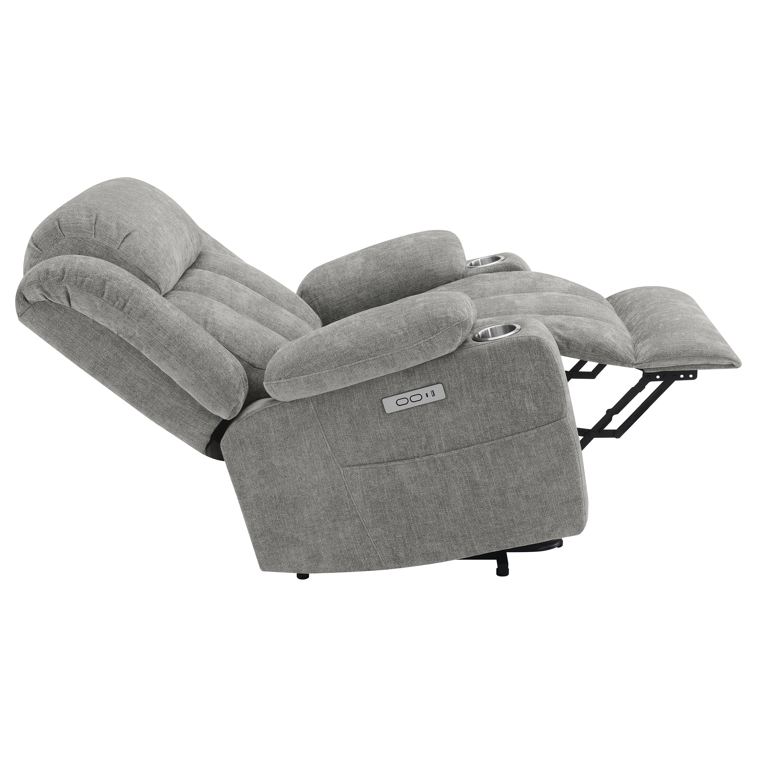 Houston Upholstered Power Lift Recliner Grey — view 13