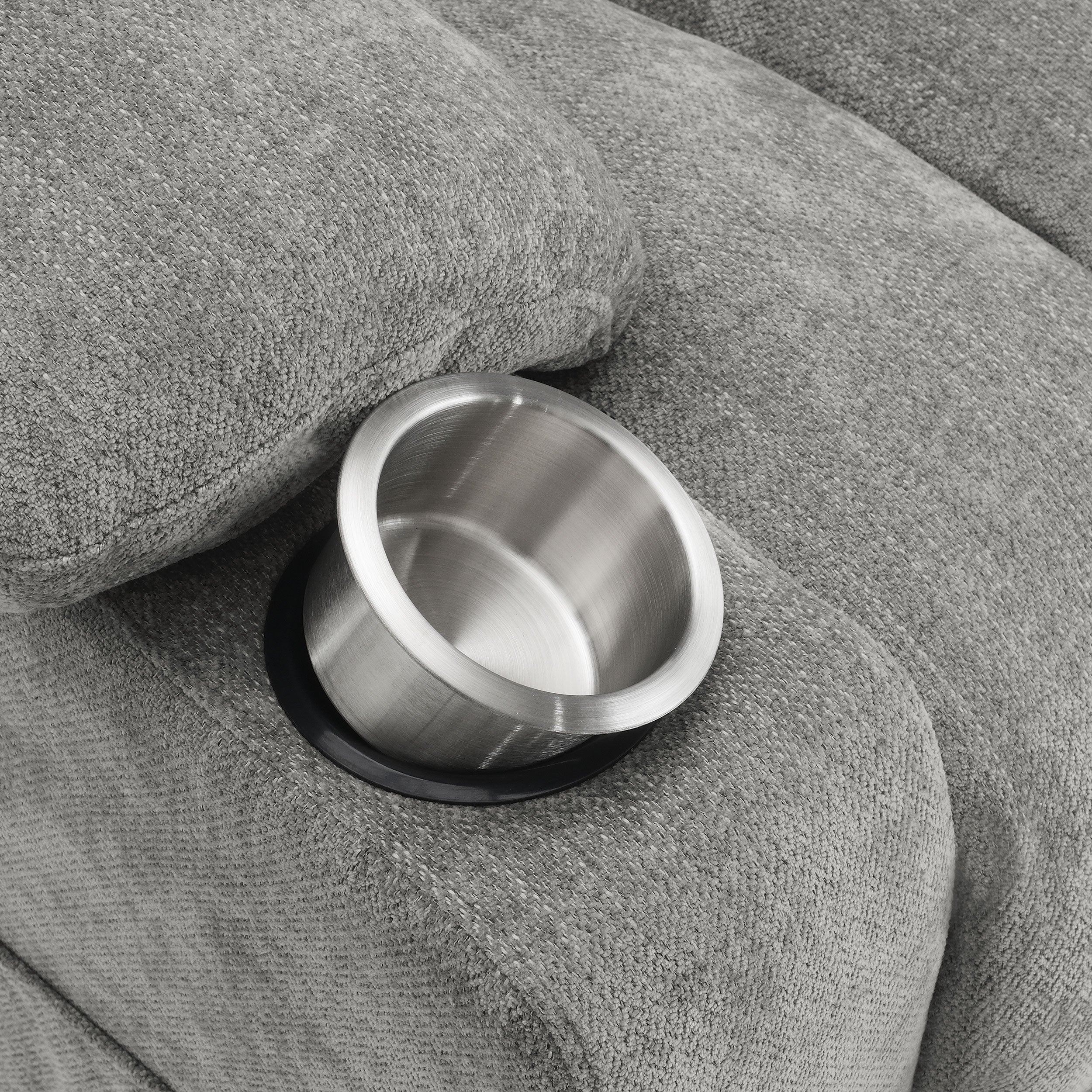 Houston Upholstered Power Lift Recliner Grey — view 14