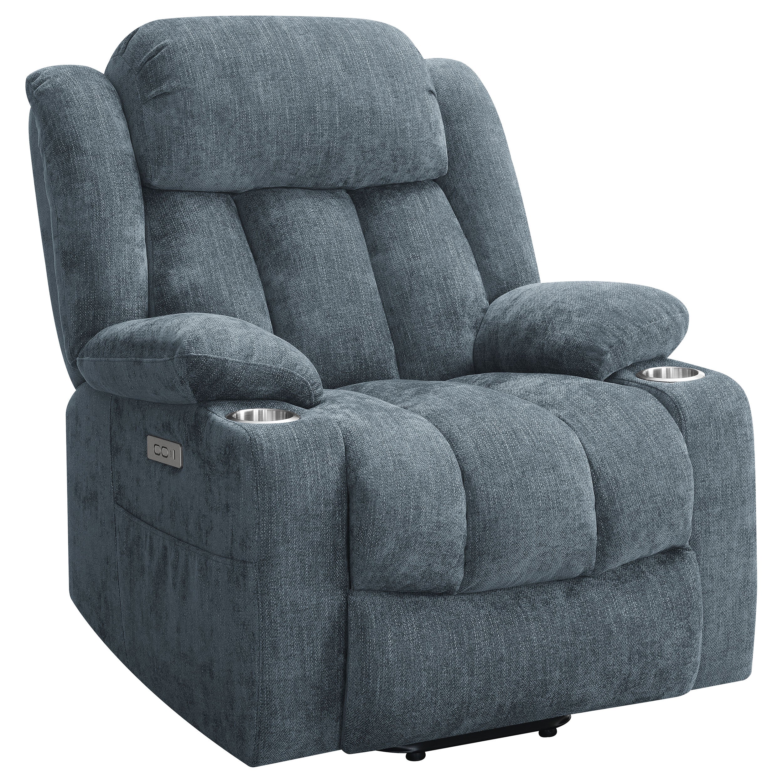 Houston Upholstered Power Lift Recliner Slate Blue — view 1