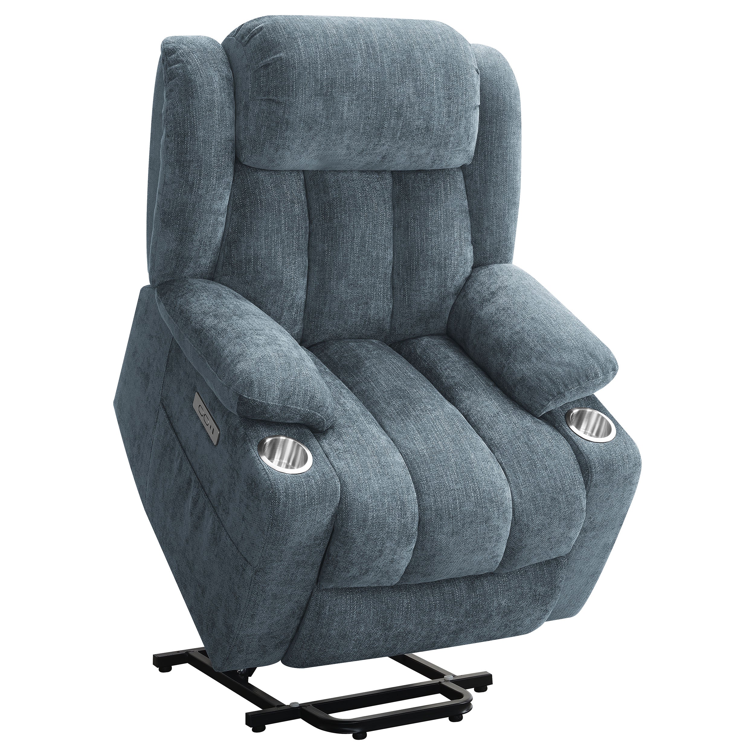 Houston Upholstered Power Lift Recliner Slate Blue — view 6