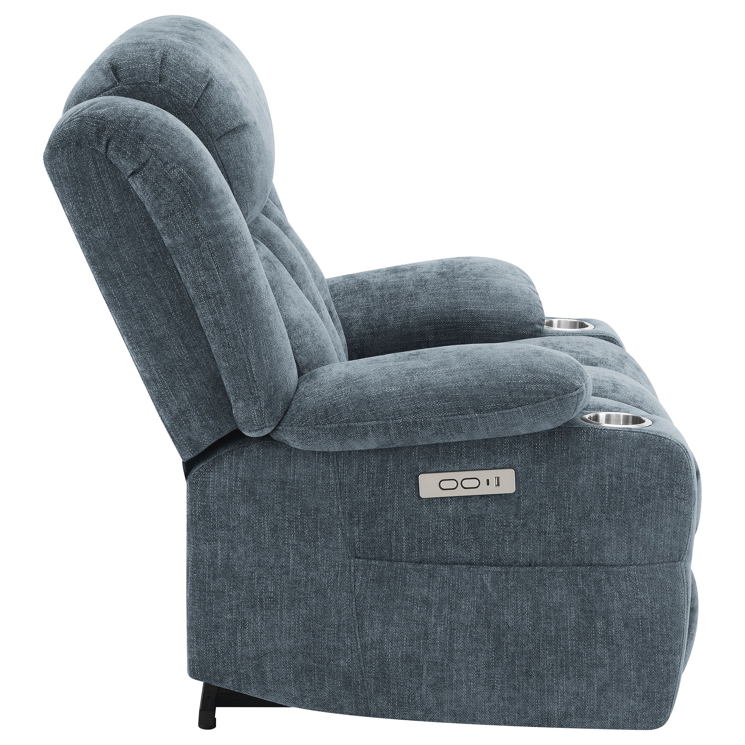 Houston Upholstered Power Lift Recliner Slate Blue — view 12