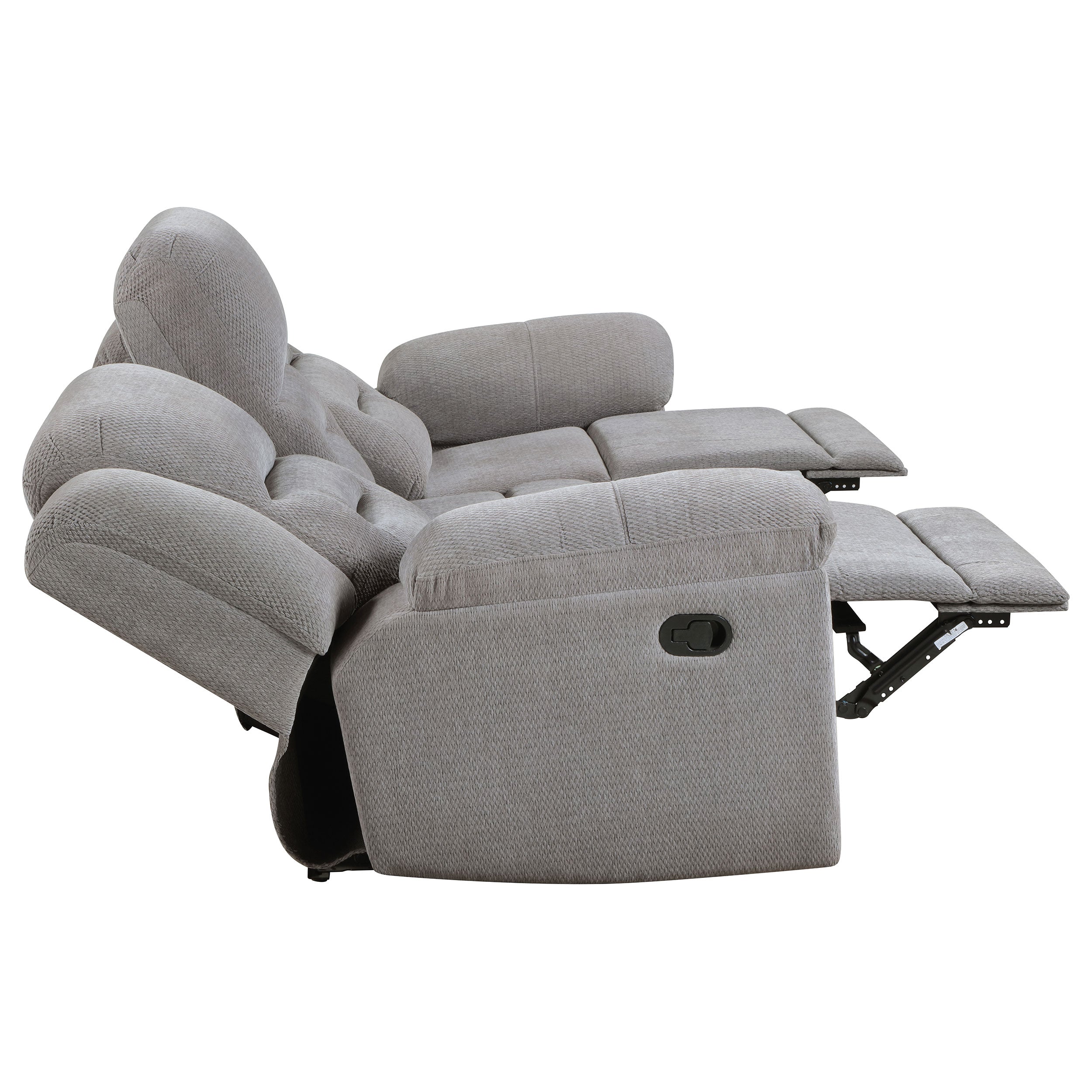 Gilson 2-piece Chenille Upholstered Reclining Sofa Set Grey — view 7