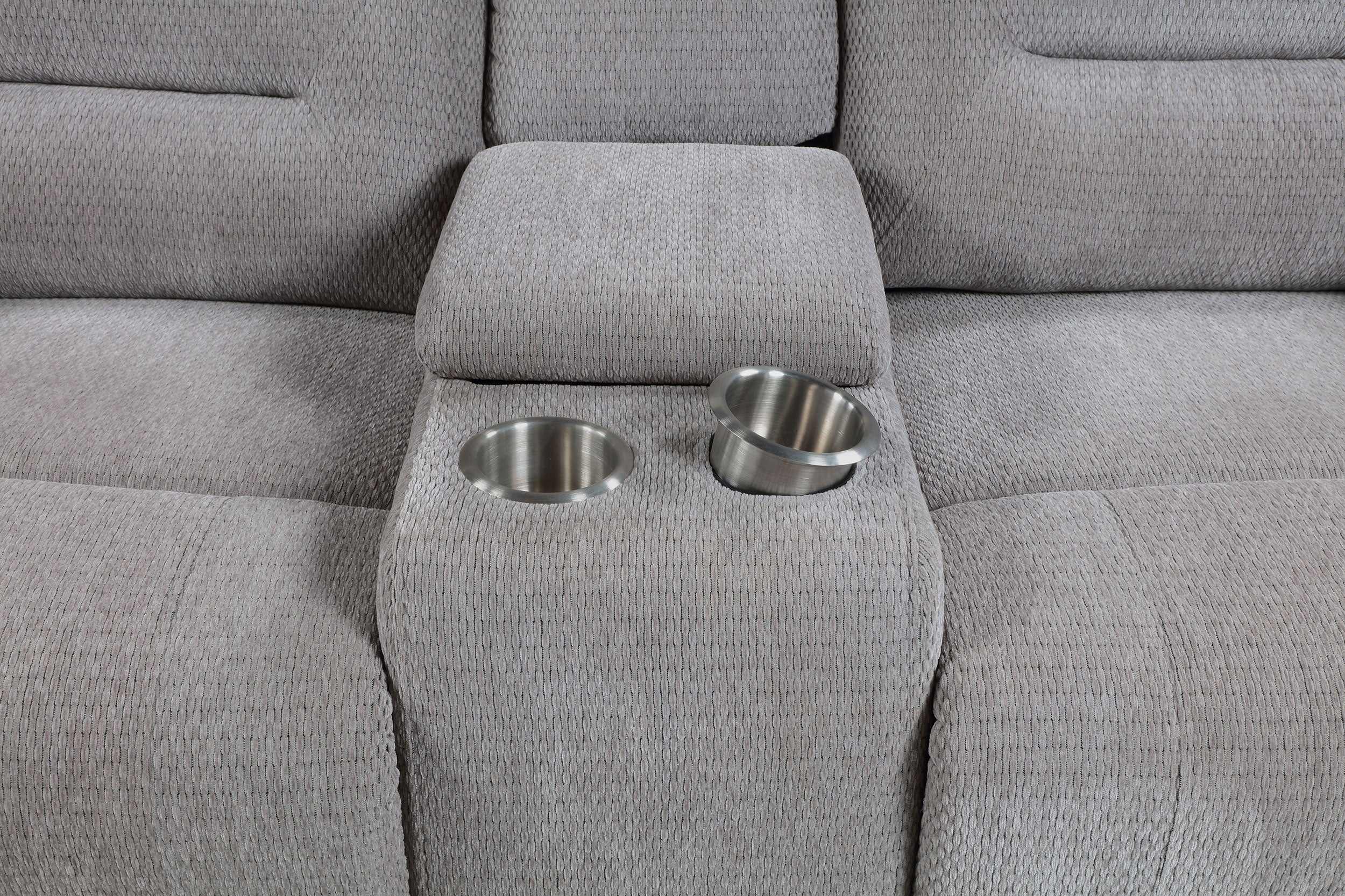 Gilson 2-piece Chenille Upholstered Reclining Sofa Set Grey — view 12