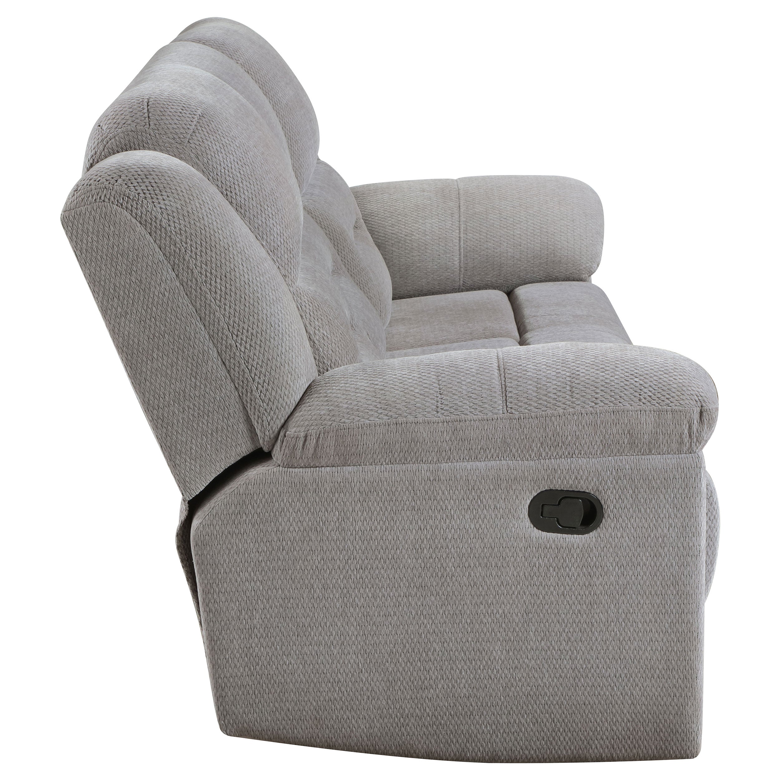 Gilson Chenille Upholstered Reclining Sofa Grey — view 7