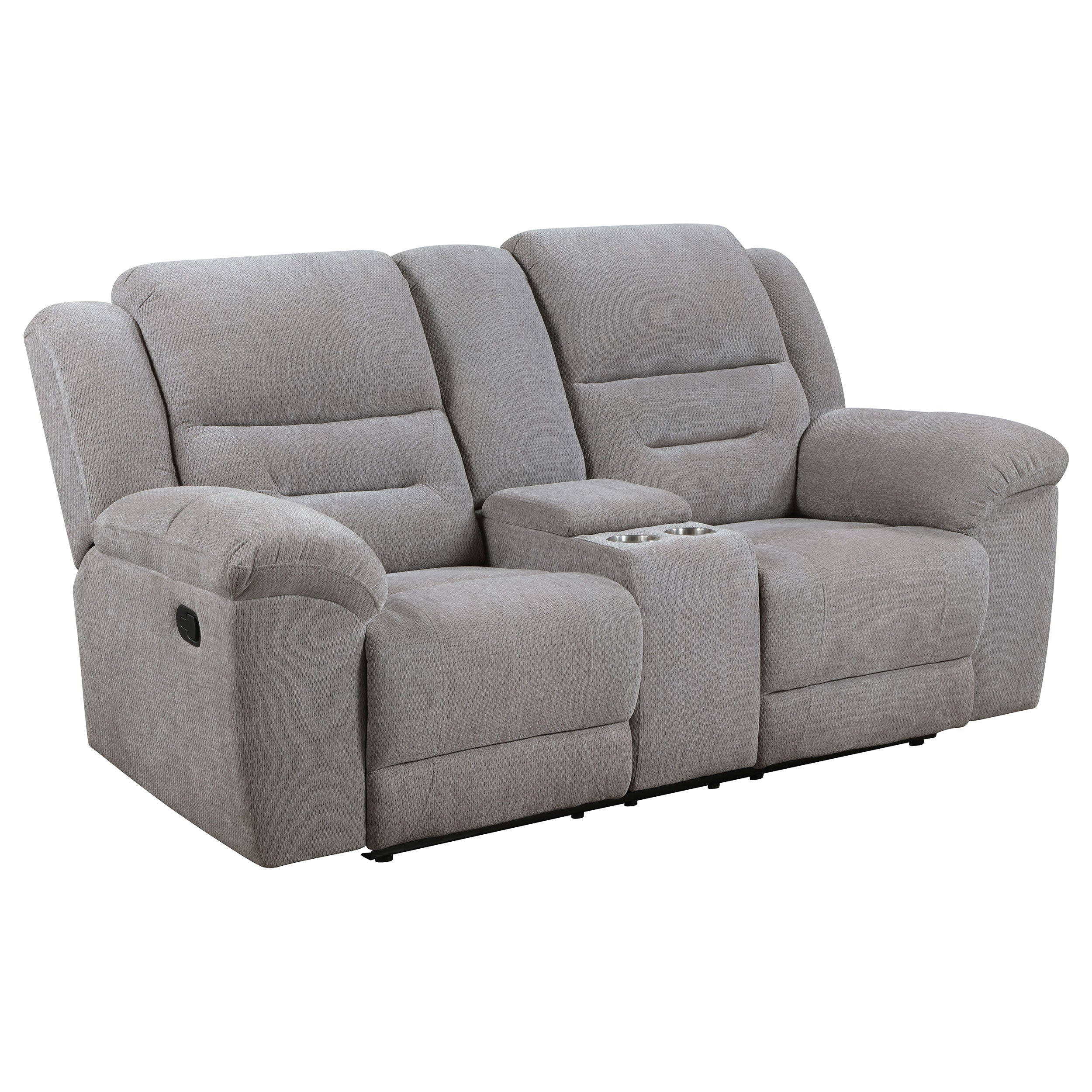 Gilson Chenille Upholstered Reclining Loveseat Grey — view 4