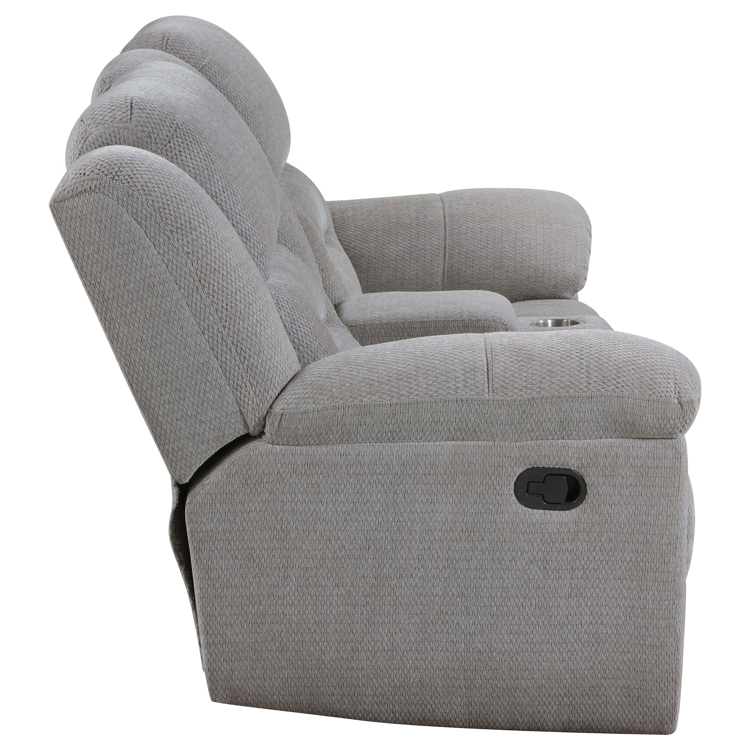 Gilson Chenille Upholstered Reclining Loveseat Grey — view 7