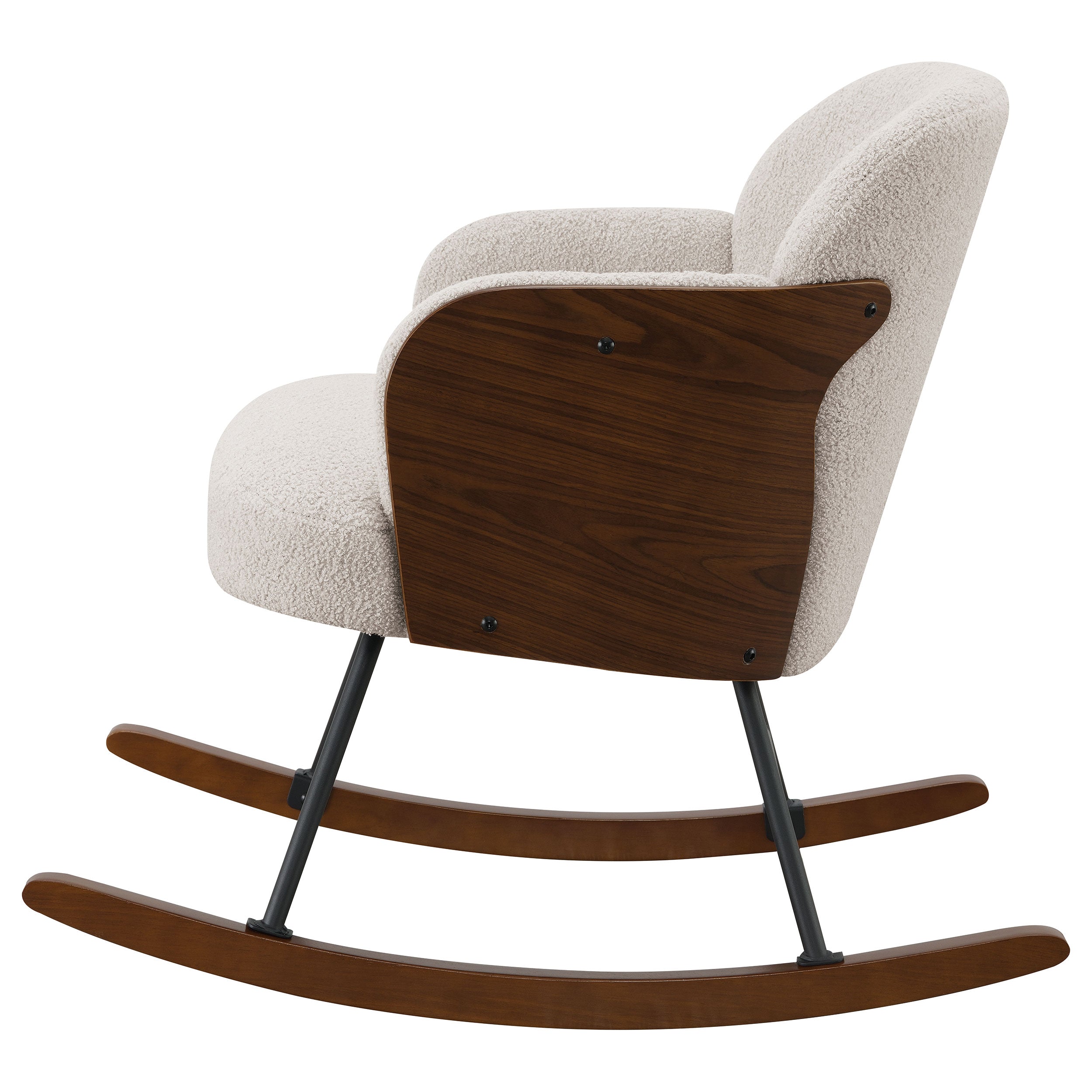 Paige Boucle Upholstered Mid Back Rocking Chair Beige — view 5