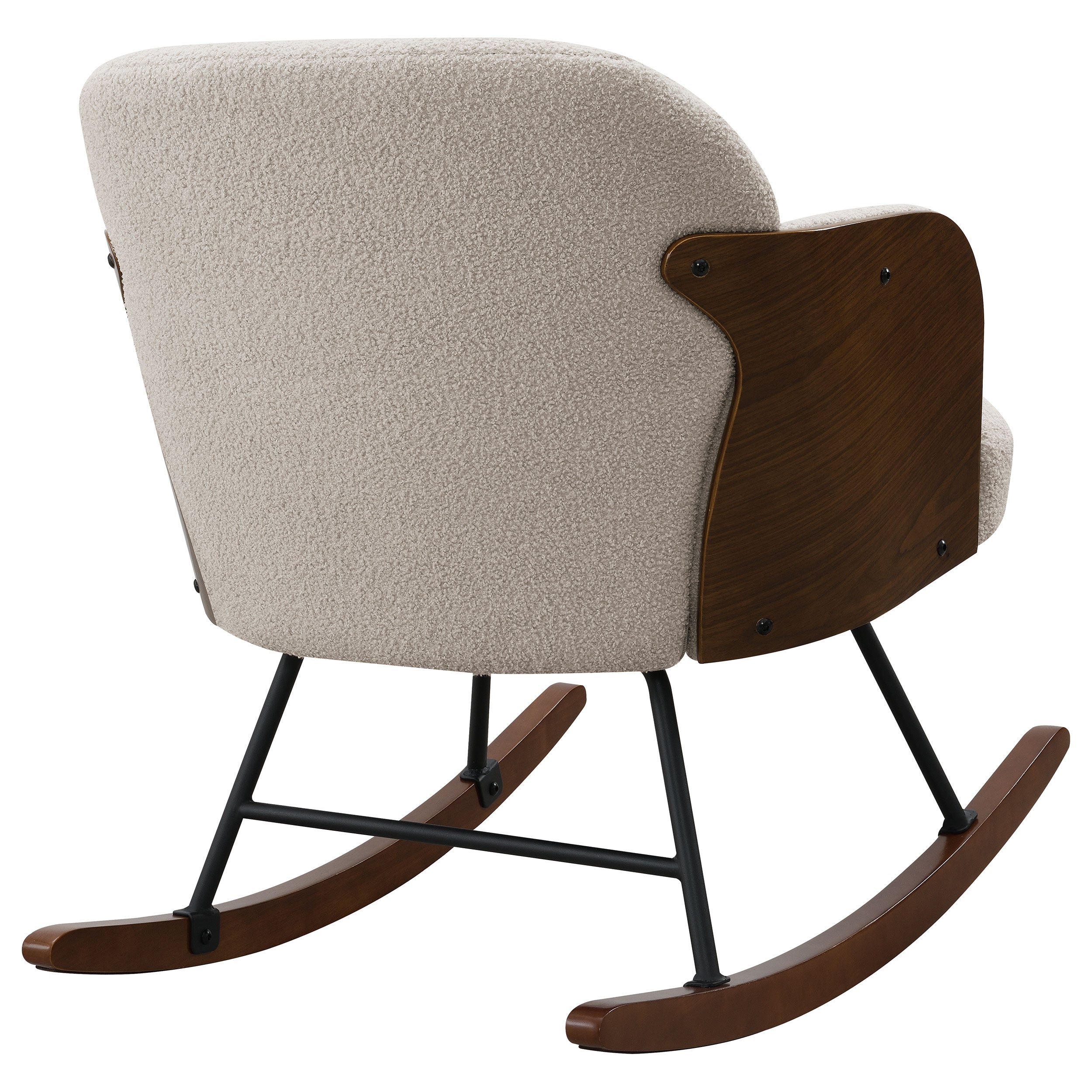 Paige Boucle Upholstered Mid Back Rocking Chair Beige — view 7