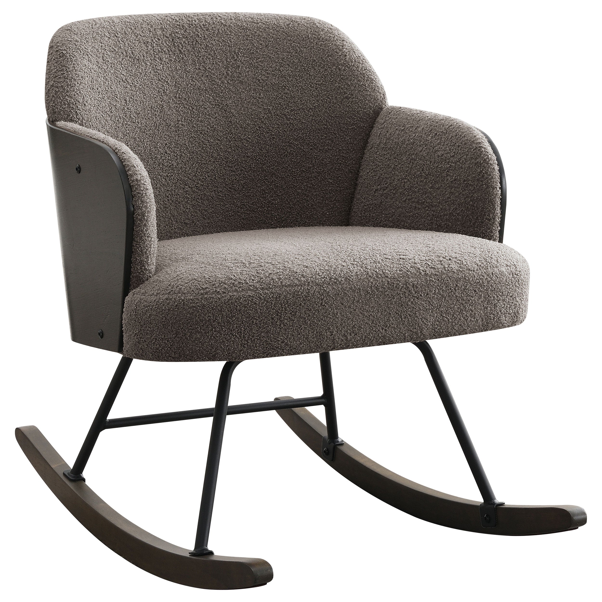 Paige Boucle Upholstered Mid Back Rocking Chair Taupe — view 1