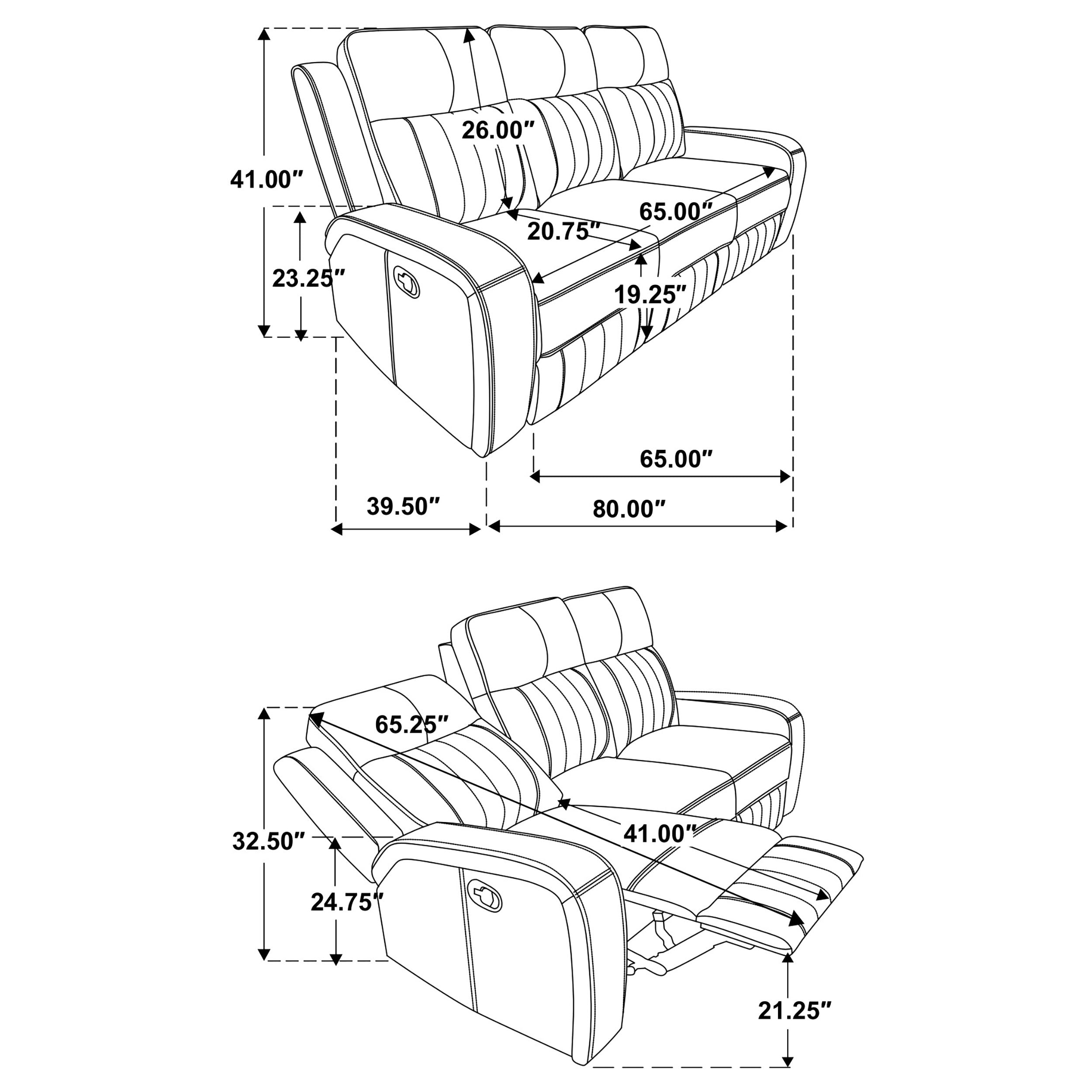 Raelynn 3-piece Upholstered Reclining Sofa Set Grey — view 16